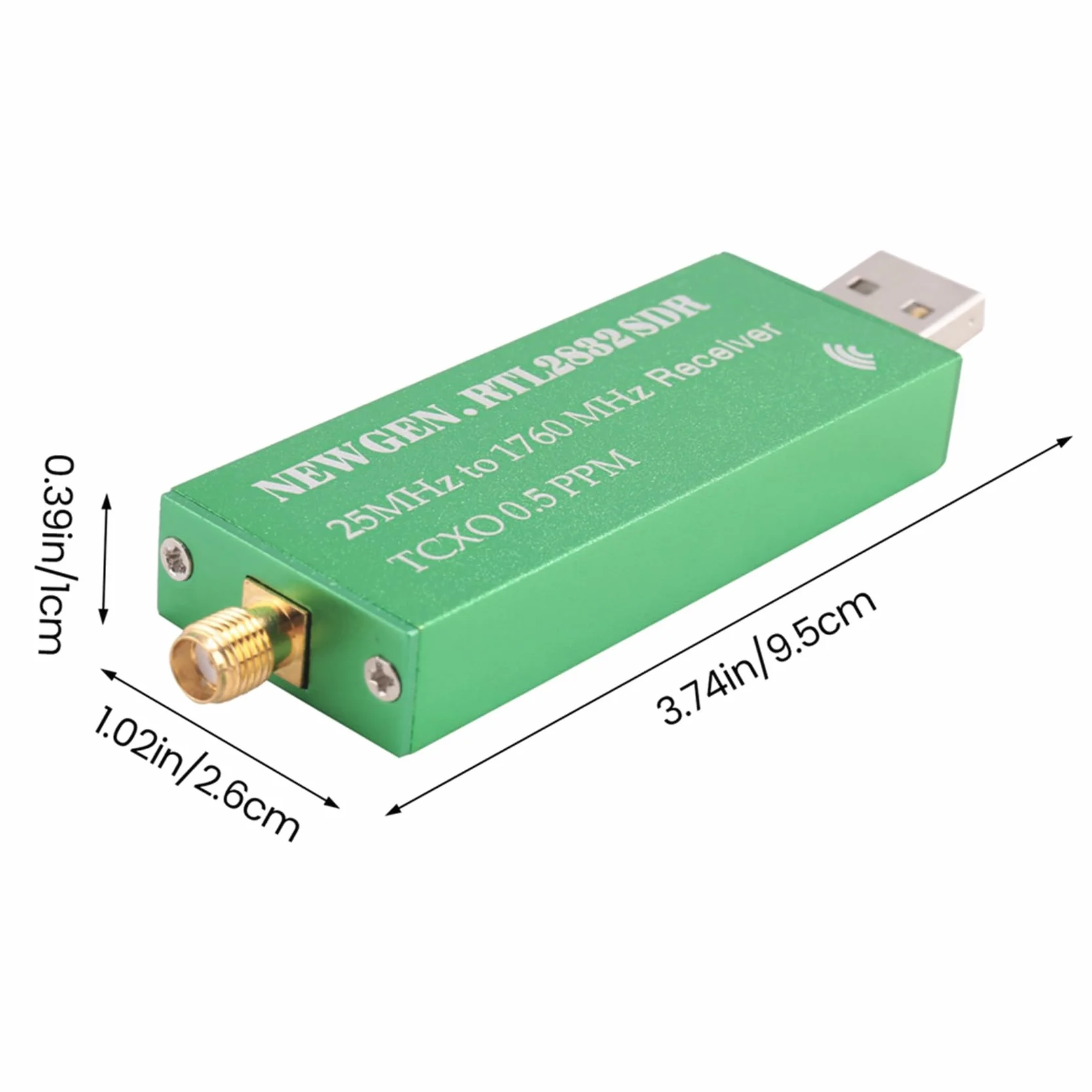 Adattatore USB RTL-SDR RTL2832U + R820T2 + 1Ppm TCXO ricevitore TV sintonizzatore