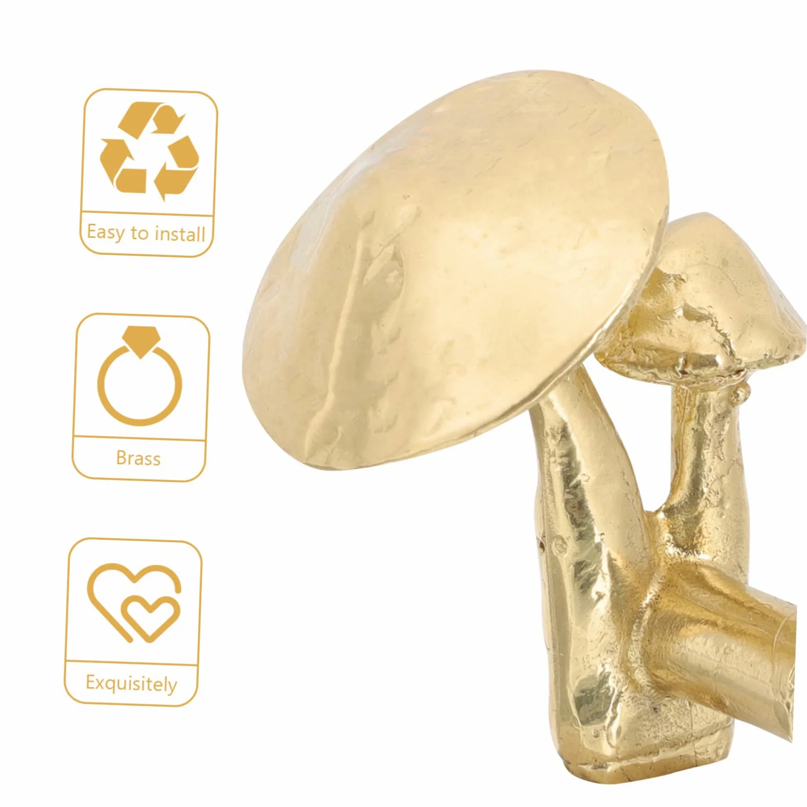 ORFOFE 3 Pomelli in Ottone Per Mobili Per La Sostituzione Della Maniglia Della Porta Dellarmadio Decorativi in Stile Fungo