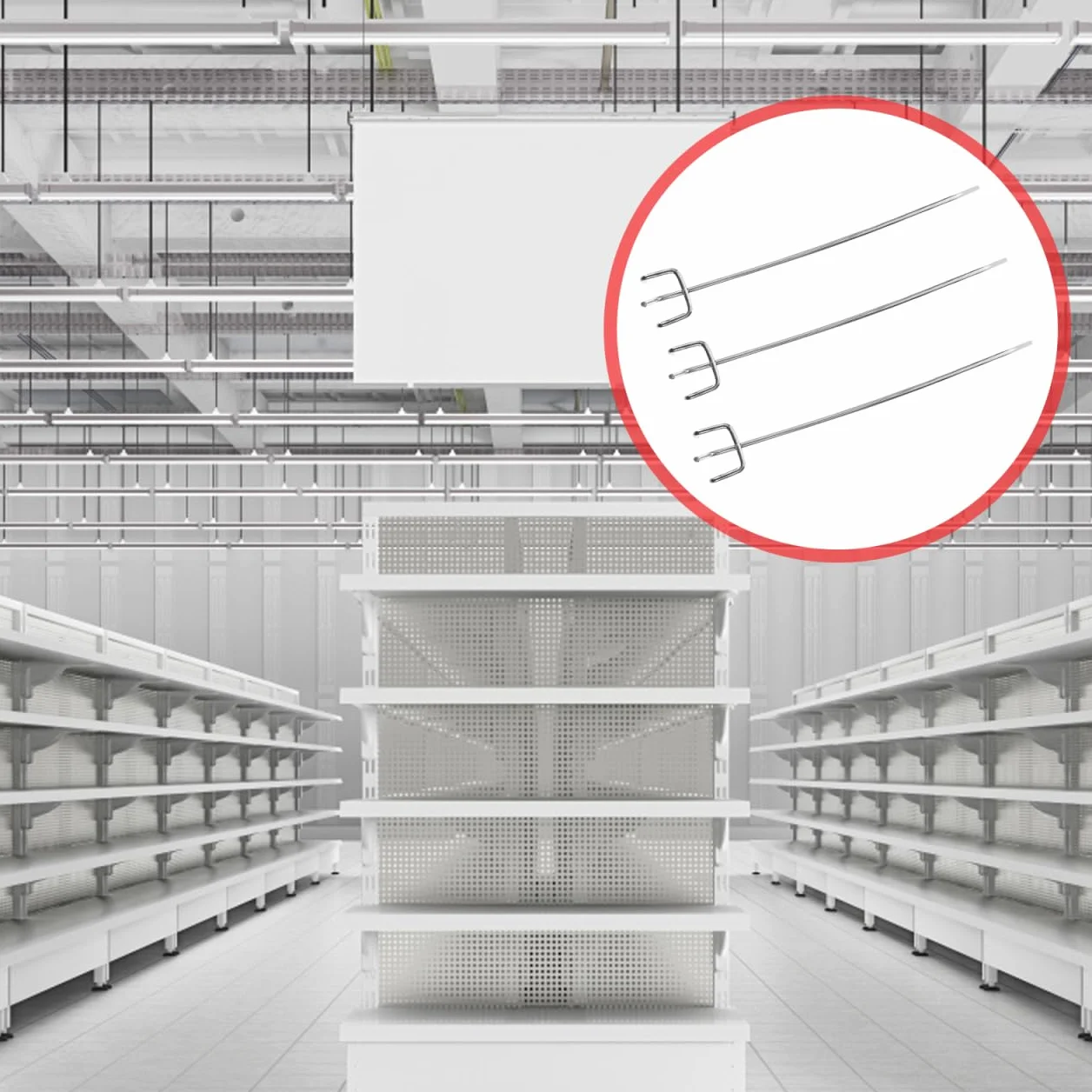 HEMOTON Metal Pegboard 40 Pcs Hooks Tool Organizer 20 cm