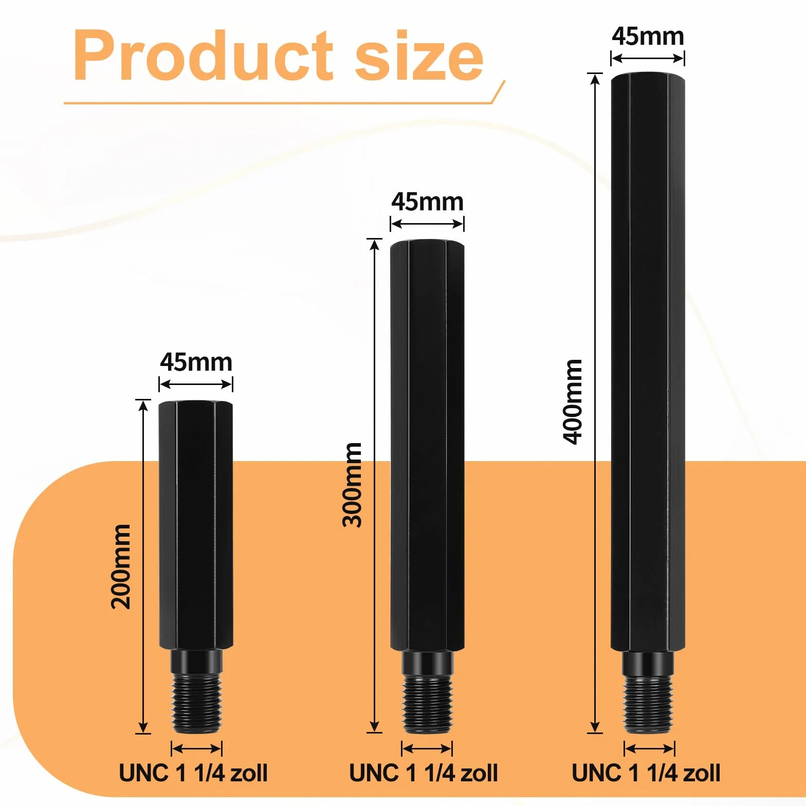 CPROSP Estensione per Corona Diamantata 1 1/4 UNC 300 mm Prolunga per Carotatrice Trapano