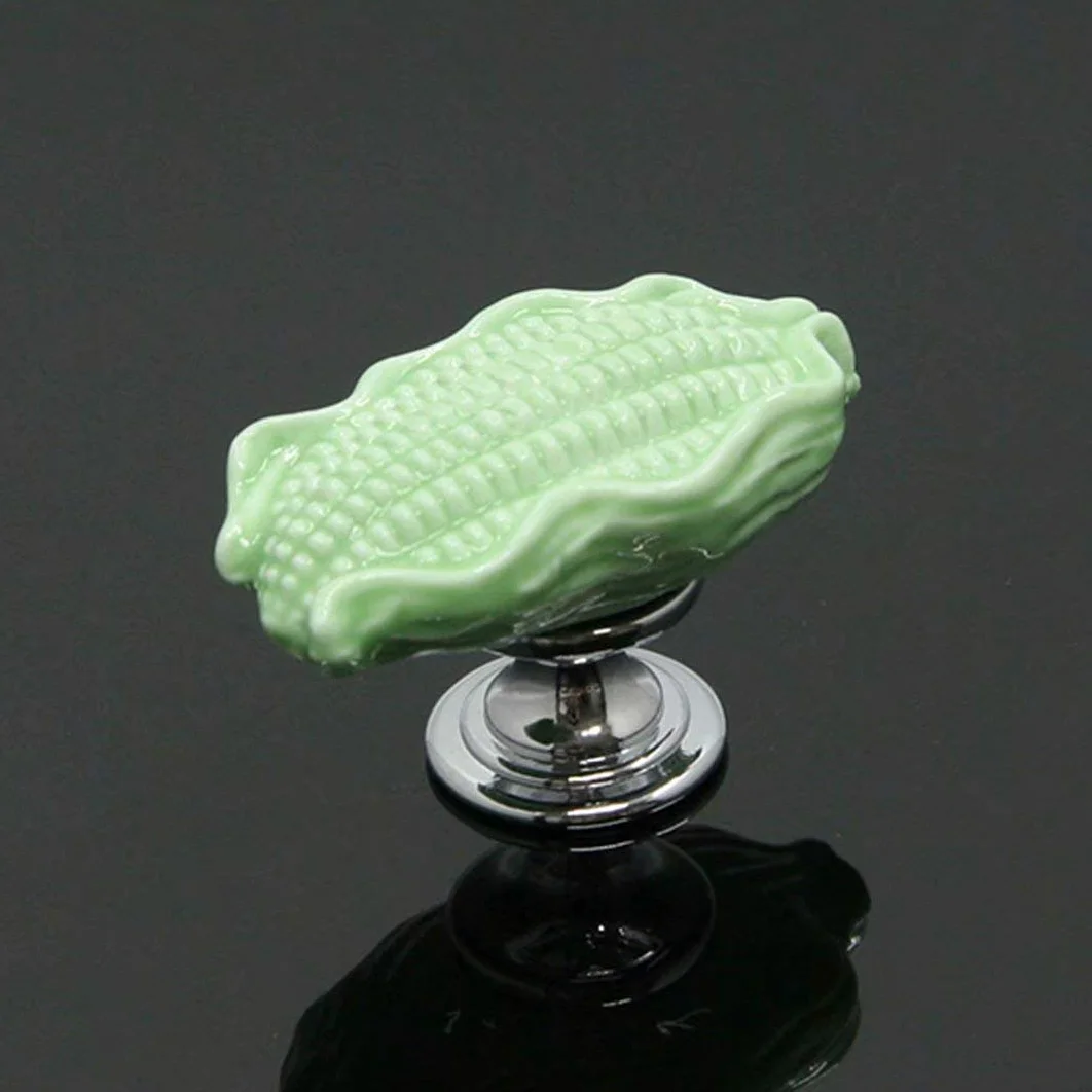 10 pomelli per armadietti in ceramica, maniglie per mobili da cucina, maniglie per cassetti, maniglie per porte e armadi, maniglie per cassetti, decorazioni per la casa (verde)