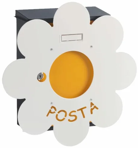 Alubox 08MIAPLMARGHEBI Frontale Intercambiabile Cassetta Postale MIA Disegno Margherita Bianco