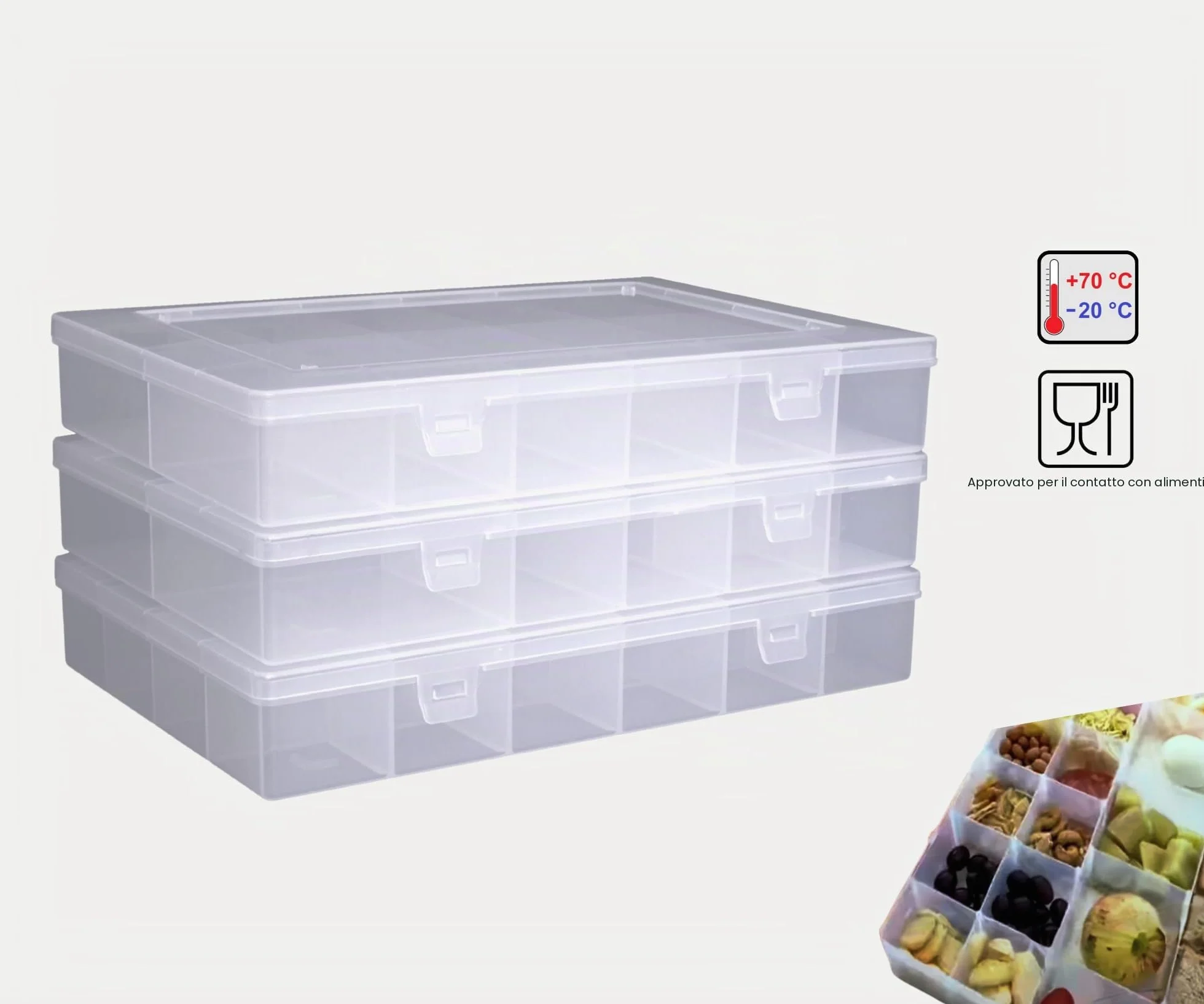 hünersdorff PP-Eco Classic scatola di assortimento 8 scomparti 23,3 x 33,9 x 5,8 cm trasparente