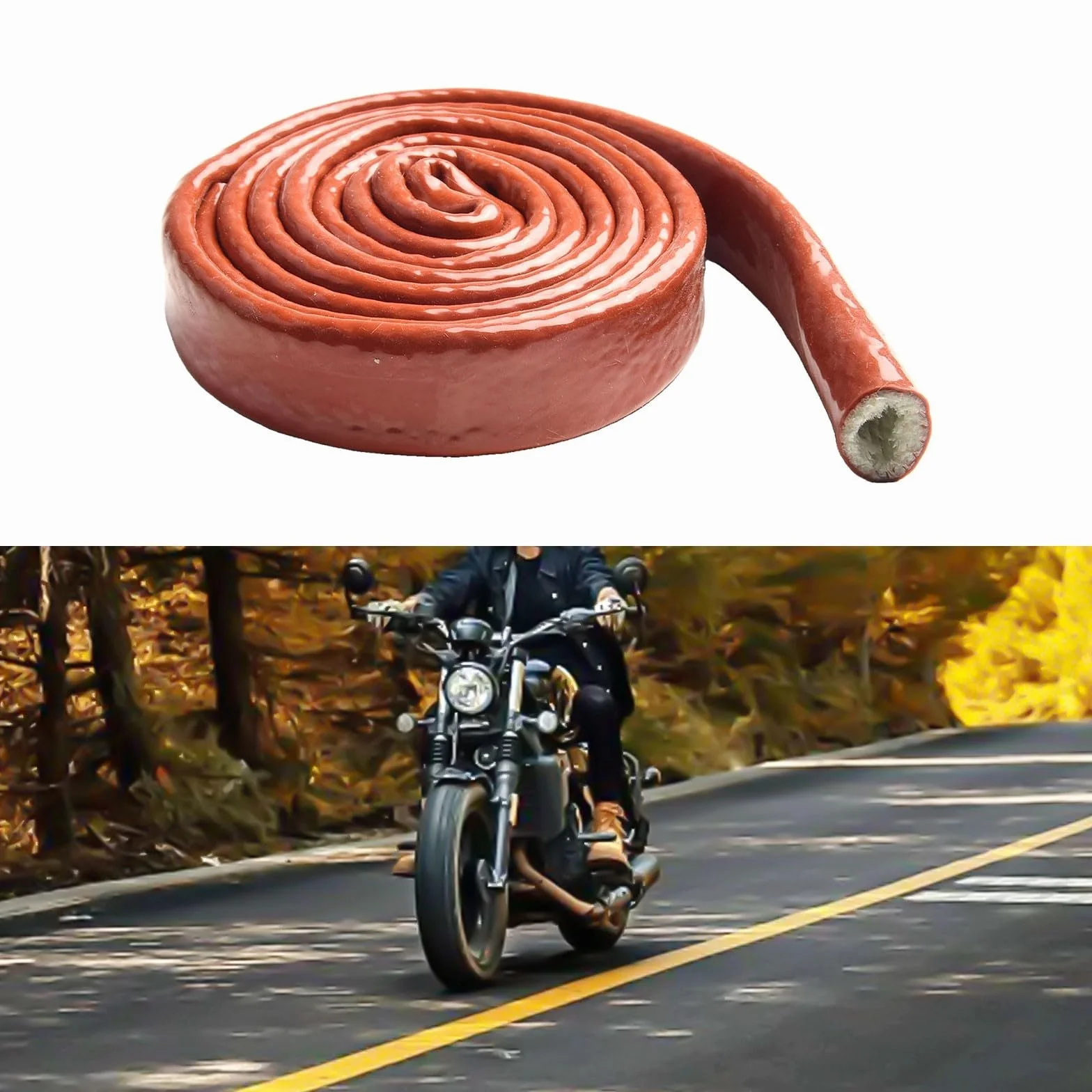 Guaina protettiva per cavi in fibra di vetro in silicone resistente al calore, protezione per condutture resistenti al fuoco ad alta temperatura, 1,5 m (10 mm)