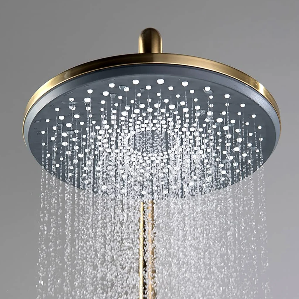Set Doccia con Rubinetto e Display Digitale a LED, Montaggio a Parete, soffione da 10 Pollici, doccetta, soffione Bidet, Spazzolato