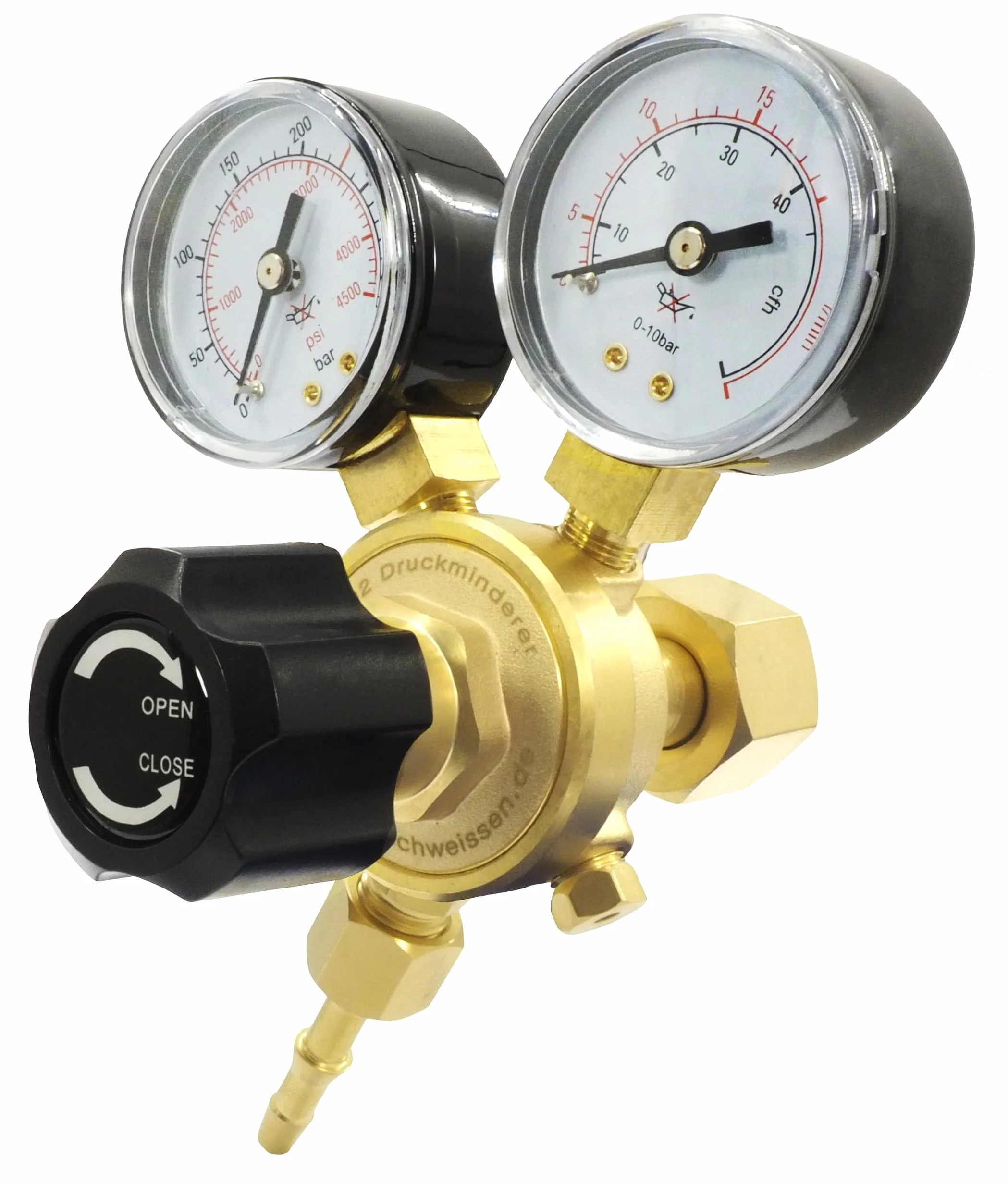 Bombola di gas Argon/CO2 8l 150 bar con riduttore di pressione 2 manometri
