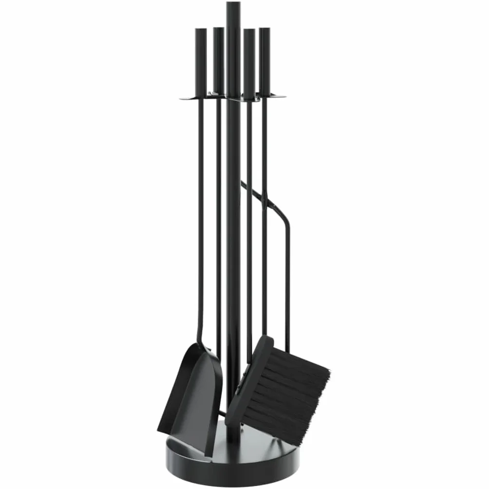 Home Garden - Set di attrezzi per camino, 5 pezzi, 18 x 66 cm, in acciaio