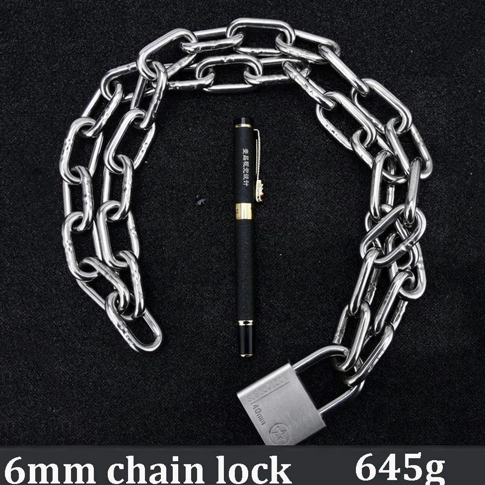 Lucchetto con 4 chiavi, la catena è lunga 1 m, spessa 6 mm, 8, 10 e dimensione del lucchetto 50 x 68 Viene utilizzato for le serrature di sicurezza(6mm)