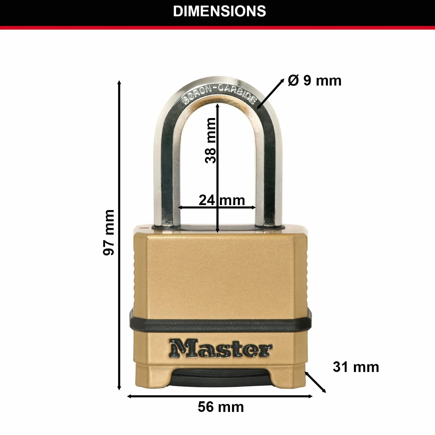 Master Lock Lucchetto ad Alta Sicurezza M175Eurdlf - Ideale per Portali, Garage, Sconto, Medium