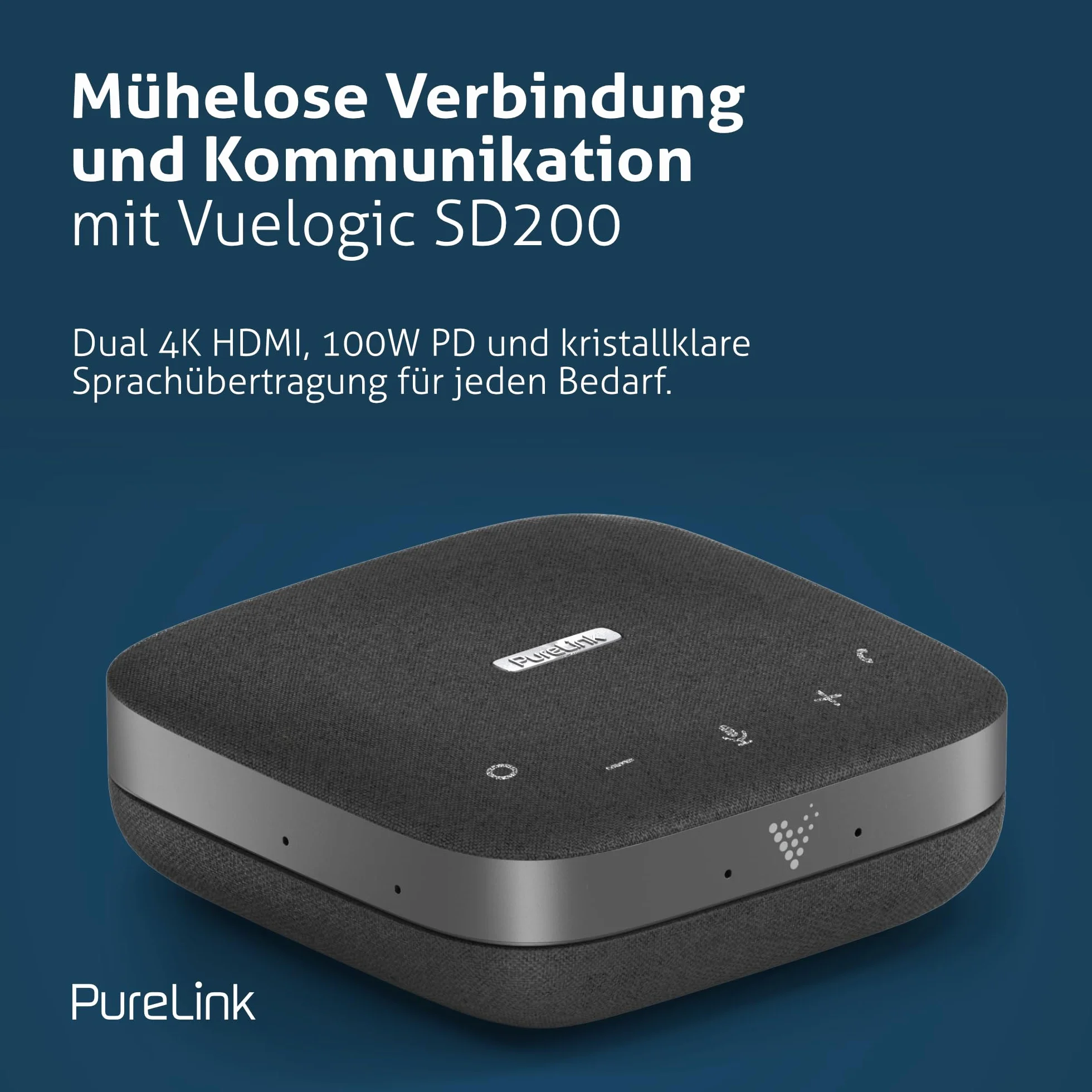 Vuelogic - Docking station USB C, 10 in 1, multifunzione per laptop, docking station portatile 2 monitor 4K, HDMI Hub, PD Power Delivery, altoparlante audio microfono, Ethernet, LAN, nero
