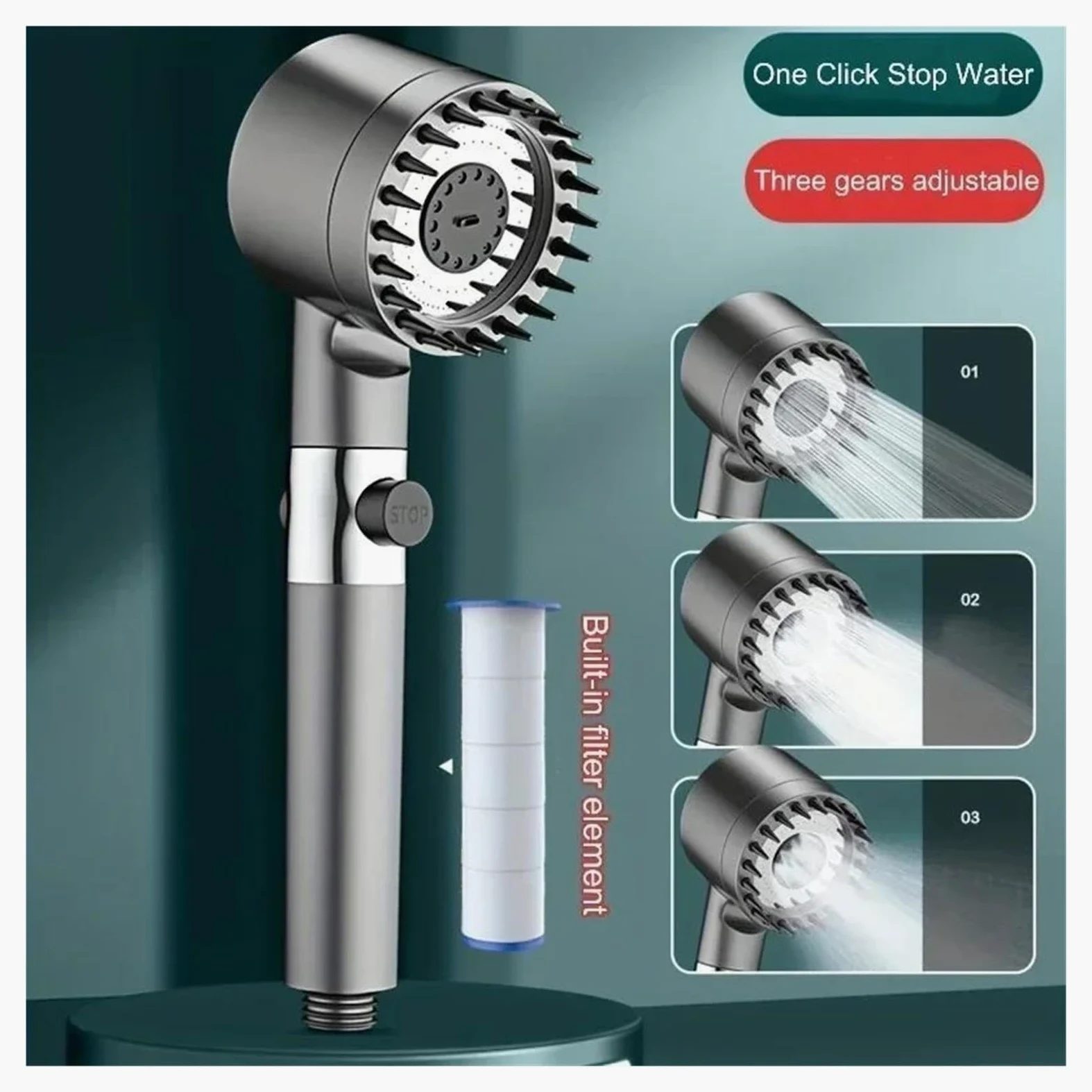 Modalità soffione doccia regolabile, rubinetto doccia ad alta pressione e grande portata, risparmio idrico(Shower head)