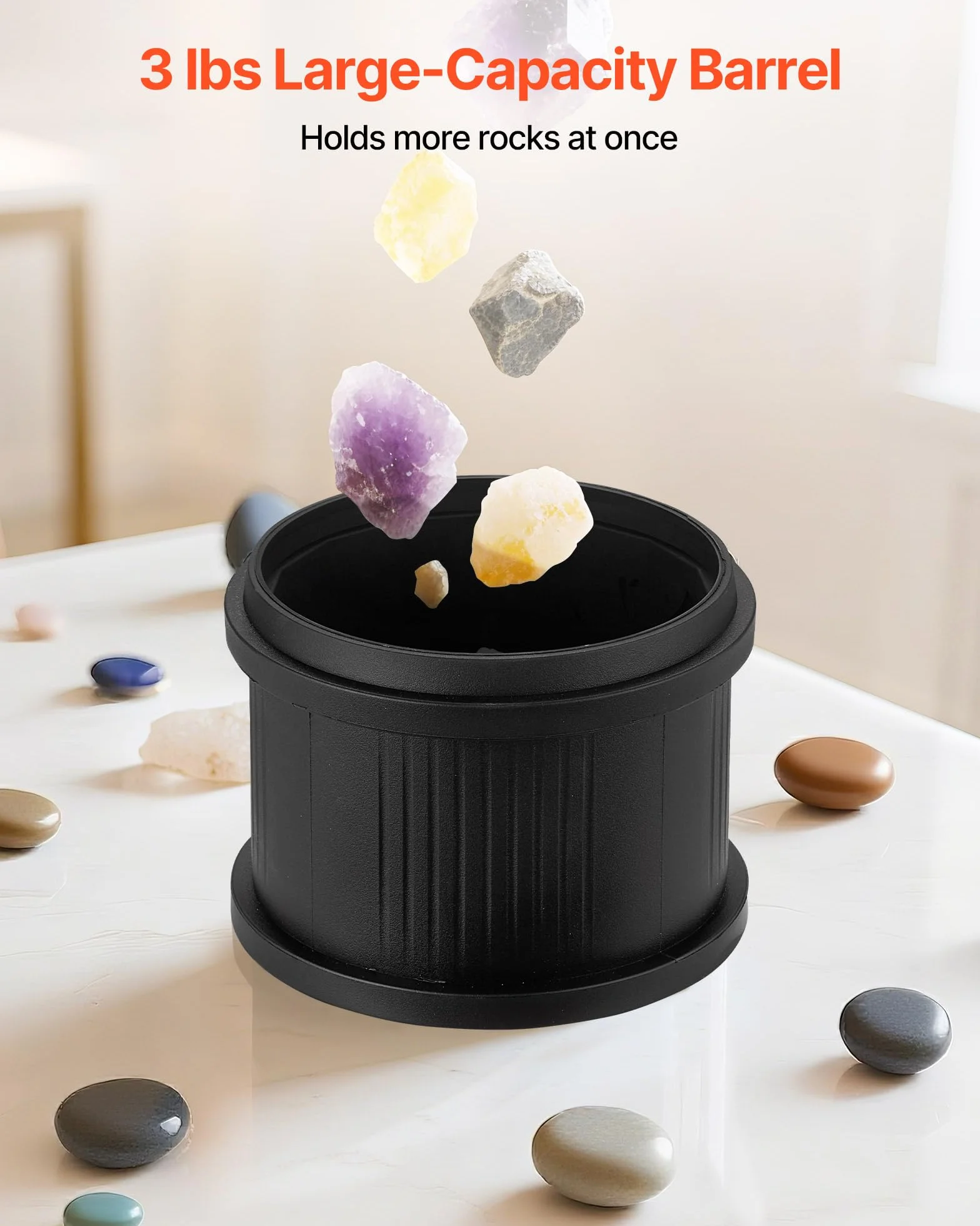 VEVOR Lucidatrice Elettrica per Rocce 1,36 kg 4 Velocità Set Lucidatura Pietre Preziose Grezze Nero