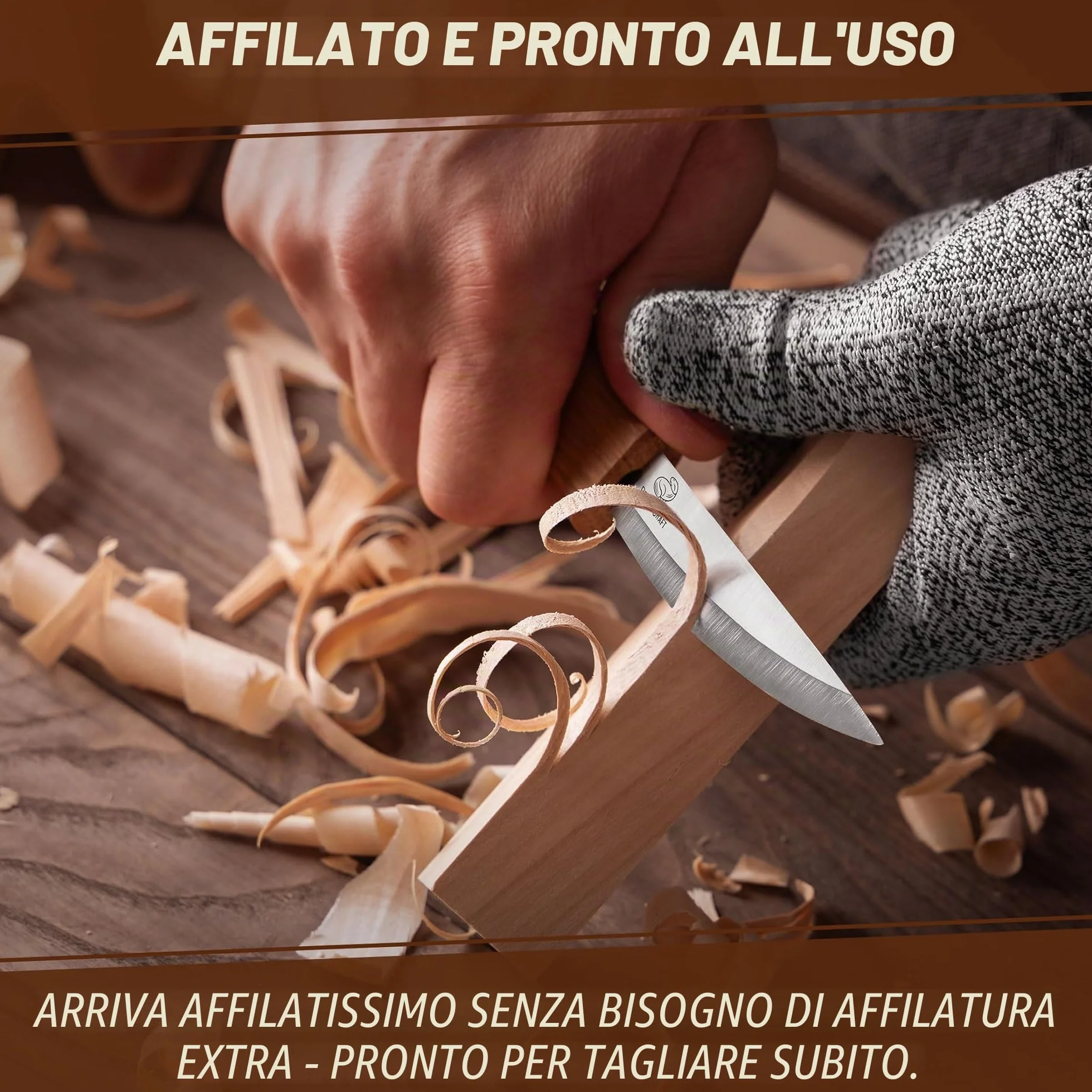 BeaverCraft C4 Coltello per Intaglio del Legno Sloyd per Sgrossatura