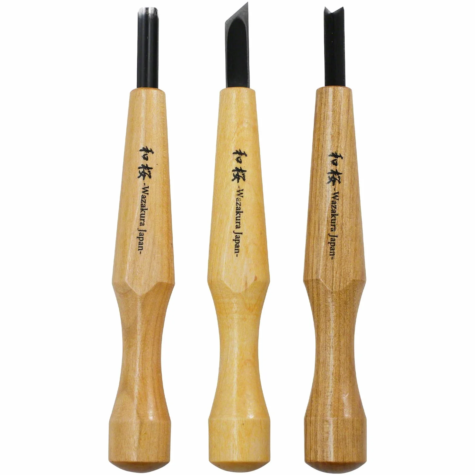 Wazakura Set di Attrezzi per la Creazione di Jin e Shari per Bonsai con Sgorbia Rotonda, Smussato a Singolo Angolo e a V, Lavorazione del Legno (Kit da 3 Pezzi per Jin e Shari per Bonsai)