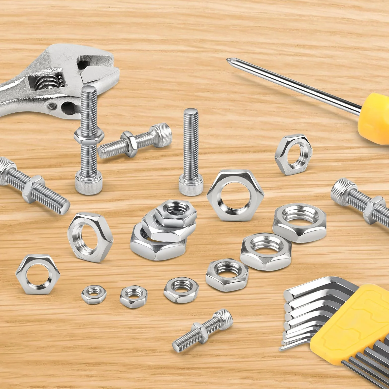 Dadi M4 esagonali in acciaio inox DIN439 A2 V2A forma bassa 50 pezzi