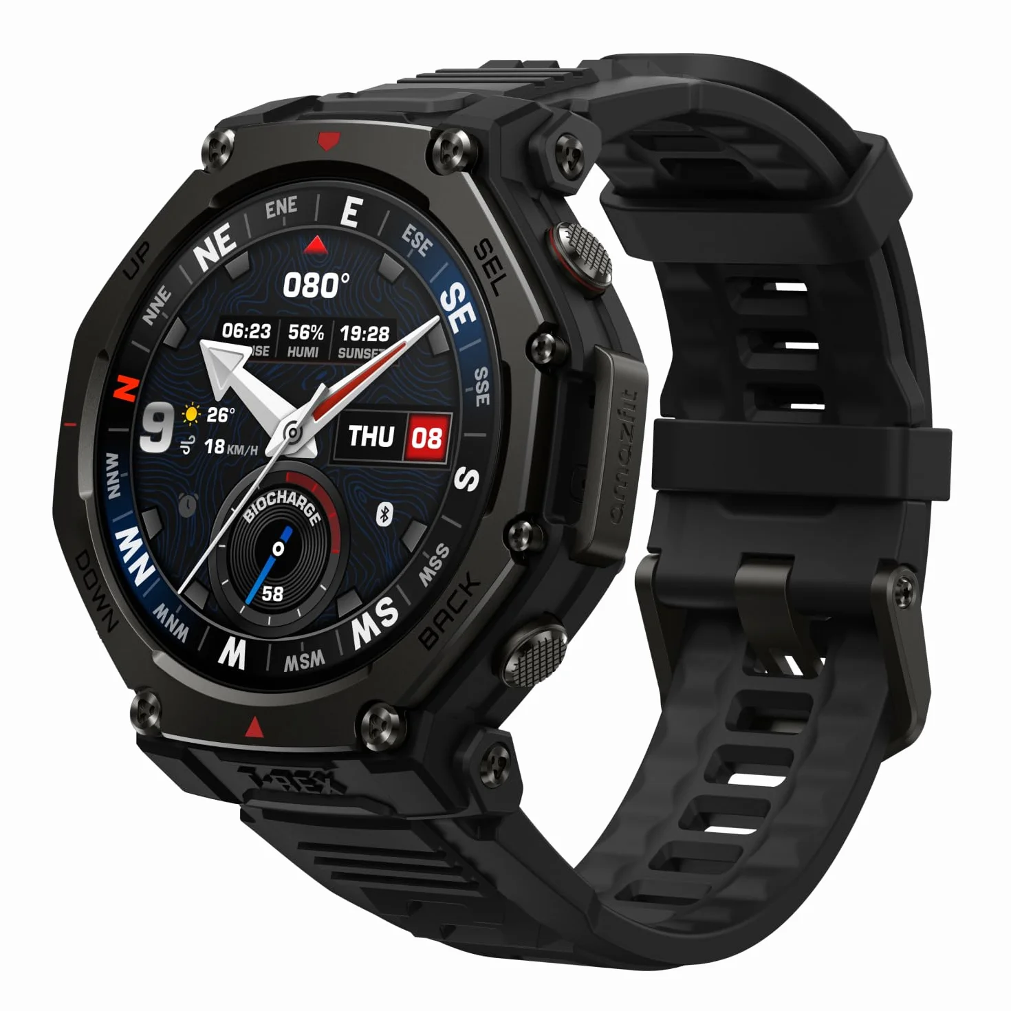 Amazfit T-Rex 3 Pro Smartwatch Outdoor 48mm Display AMOLED in Zaffiro, Ghiera in Titanio, GPS Dual Band, Mappe Offline, 25 Giorni di Autonomia, Torcia Integrata, 10 ATM, 180+ Modalità Sport