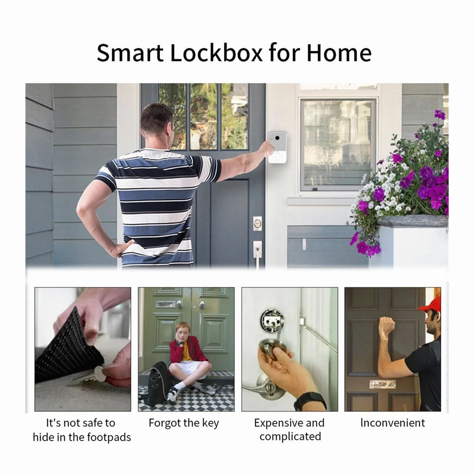 Cassetta di sicurezza, Key Safe TTlock APP Finrprint Digital Box App Accesso remoto Montaggio a parete Combinazione di sicurezza