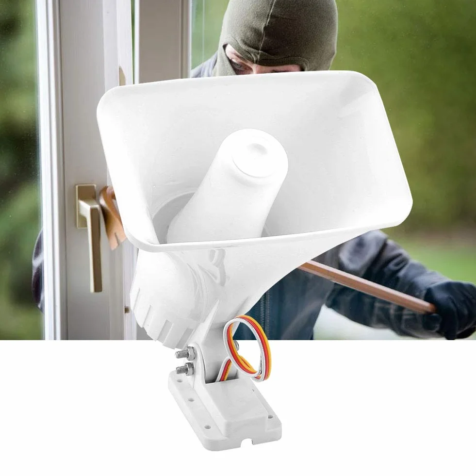 DC12V Sirena di Allarme Domestico, 150 DB DC 12V Dual Tone Wired Horn 150dB Antifurto Avvertimento Althorn per Sicurezza Domestica Audio Dual Wired Alarm
