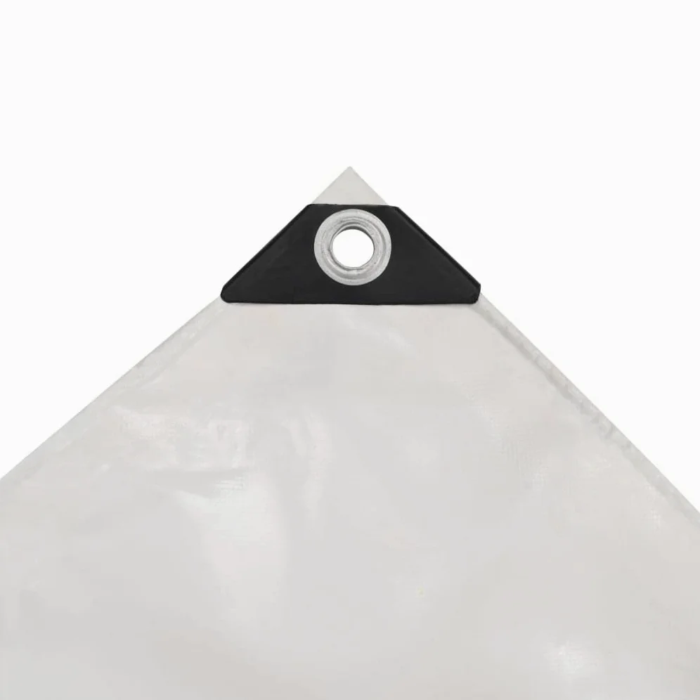 Telone di copertura, 650 g/m², bianco, 3 x 5 m, con occhielli, antistrappo, impermeabile, resistente ai raggi UV, resistente alle intemperie, come telone protettivo per giardino, campeggio