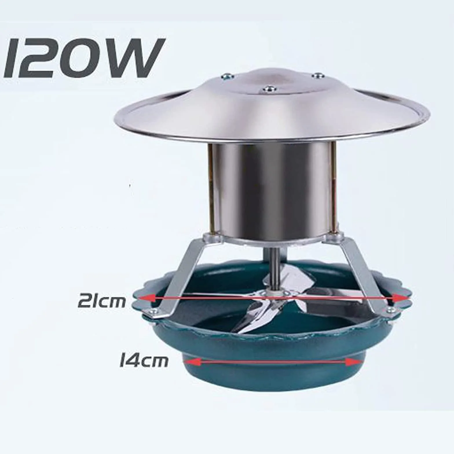 Aspiratore di Fumo 120W per Camino e Canna Fumaria, Induttore di Tiraggio per Estrattore d'Aria Barbecue, 14~21cm