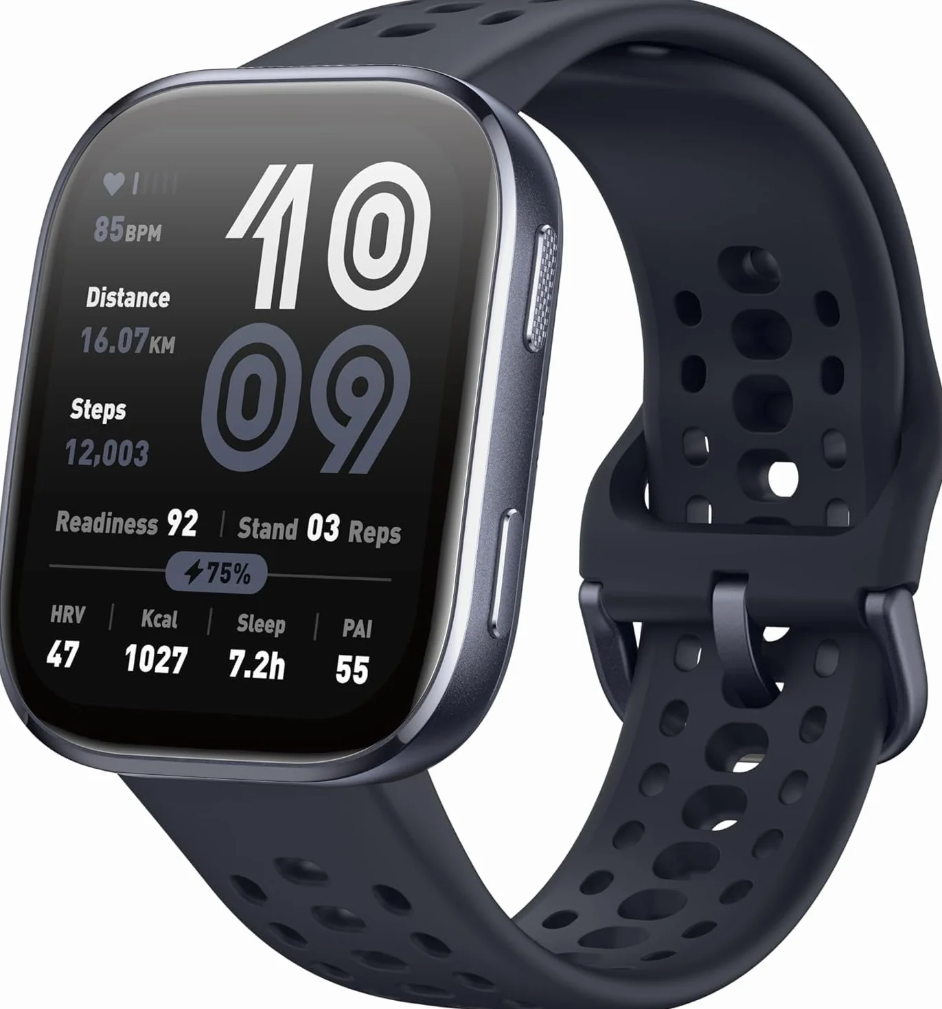 Amazfit Bip 6 Smartwatch 46mm, Batteria 14 giorni, AMOLED 1,97", GPS Mappe, IA, Chiamate Bluetooth, Monitor Salute Sonno, 140+ Sport, Fitness, Impermeabile 5ATM, Nero
