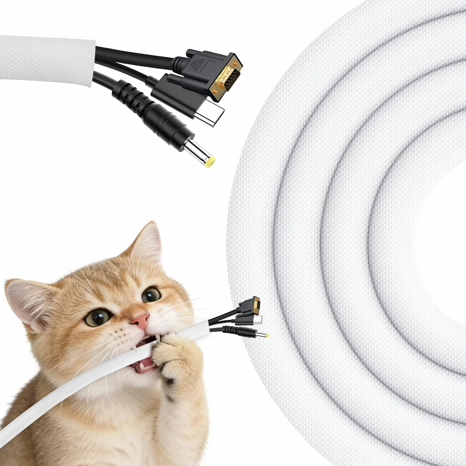 Cozary 3m Guaina per Cavi Elettrici Intrecciata 9.5mm Flessibile Self-closing Raccogli Cavi Tagliabile Espandibile Copri Cavo per TV Computer Auto