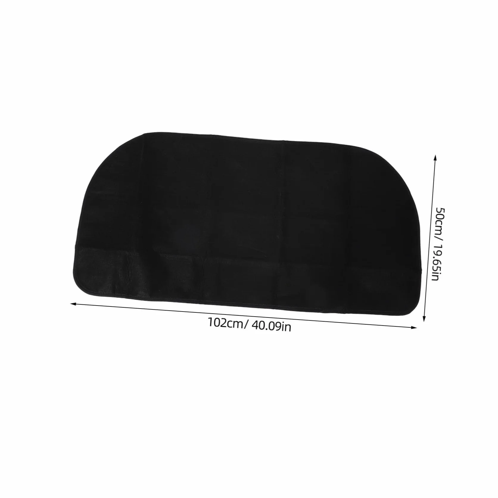 Tappeto PVC Nero e Semicircolare per Stufa Poliestere in Ignifugo | Protezione Pavimento ad Alta Temperatura, per Barbecue e Campeggio, Forma Mezzaluna