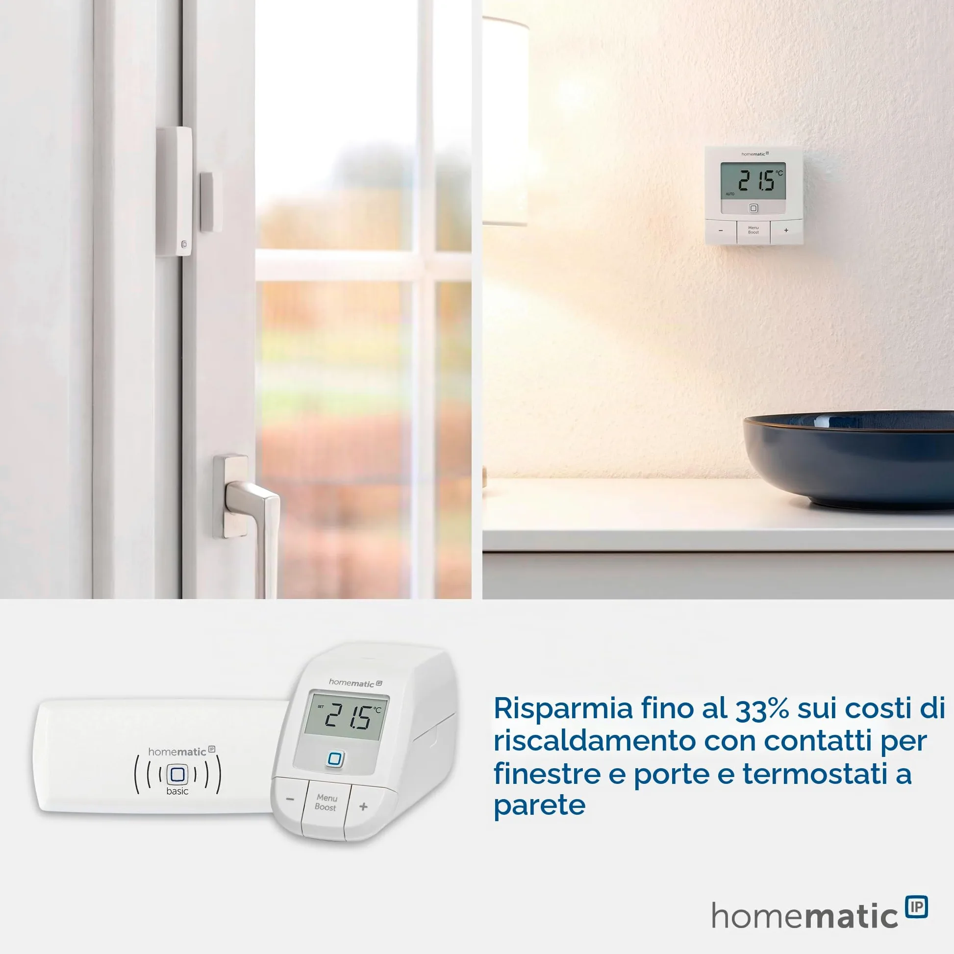 Homematic IP Smart Home Starter Set di riscaldamento – Basic, controllo digitale per riscaldamento con o senza app, Alexa, Google Assistant, facile installazione, termostato, termostato per