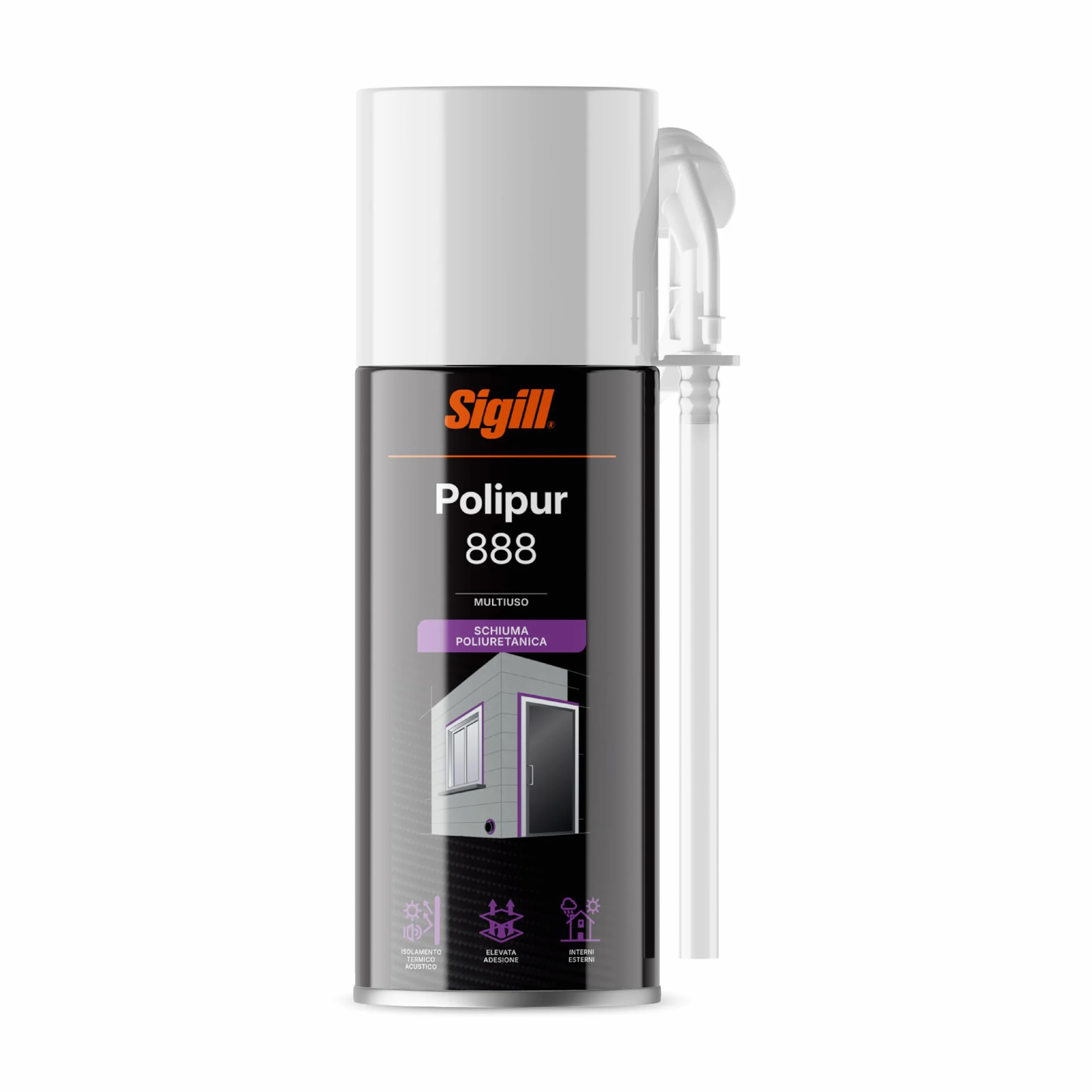 Polipur 888 Schiuma Poliuretanica Monocomponente 500 ml per Isolamento e Assemblaggio