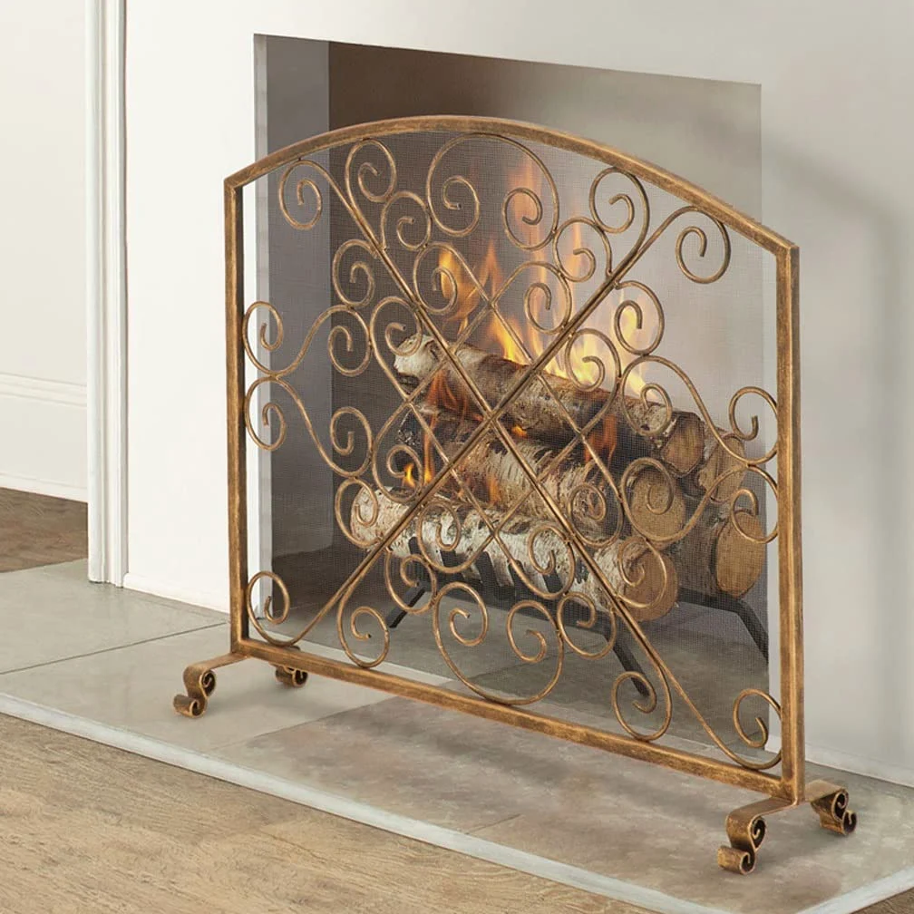 Schermi per Caminetti di Guardia Schermo camino Creativo Ferro Camino Schermo Guardrail Camino Camino Screen Schermo Camino Cover Partition Furnace Rail Accessori per Caminetti in Rete Decorativa