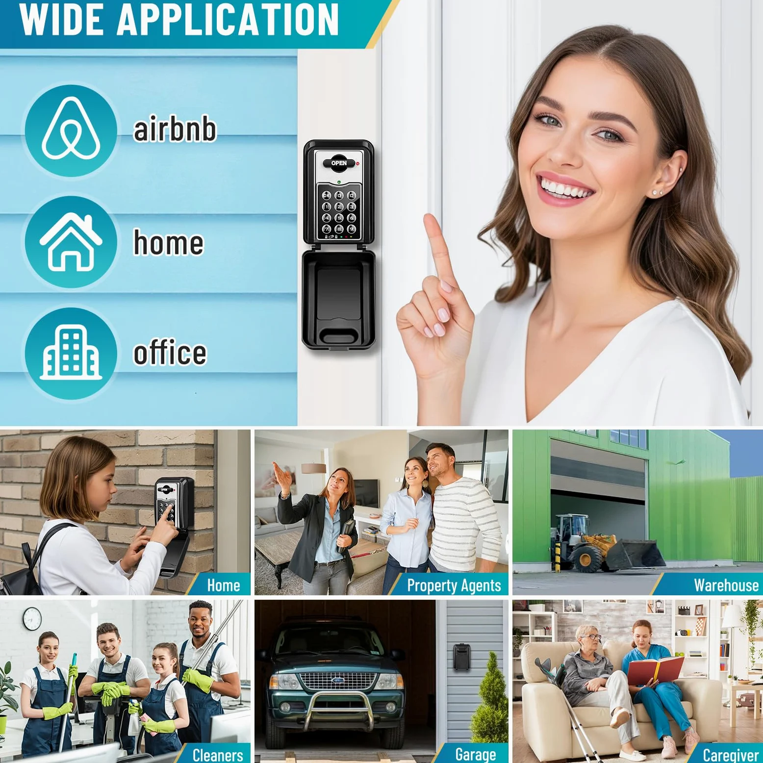 Elettroniche Cassetta di Sicurezza per Chiavi Portachiavi da Parete | Alta Sicurezza Cassaforte per Chiavi da Esterno Impermeabile Grande Cassetta Chiavi con Codice per Casa Garage (Grigio)
