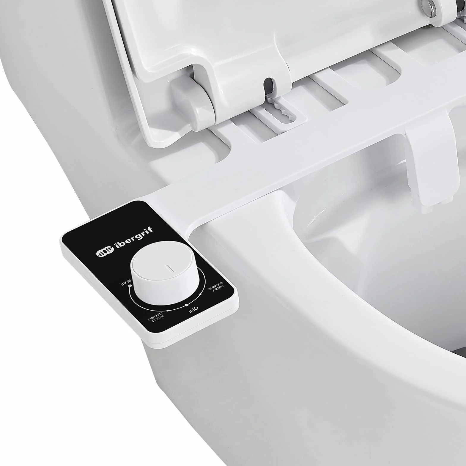 Ibergrif M41050 Bidet Portatile per WC Non Elettrico con Doppia Bocchetta a Scomparsa, Pressione Regolabile