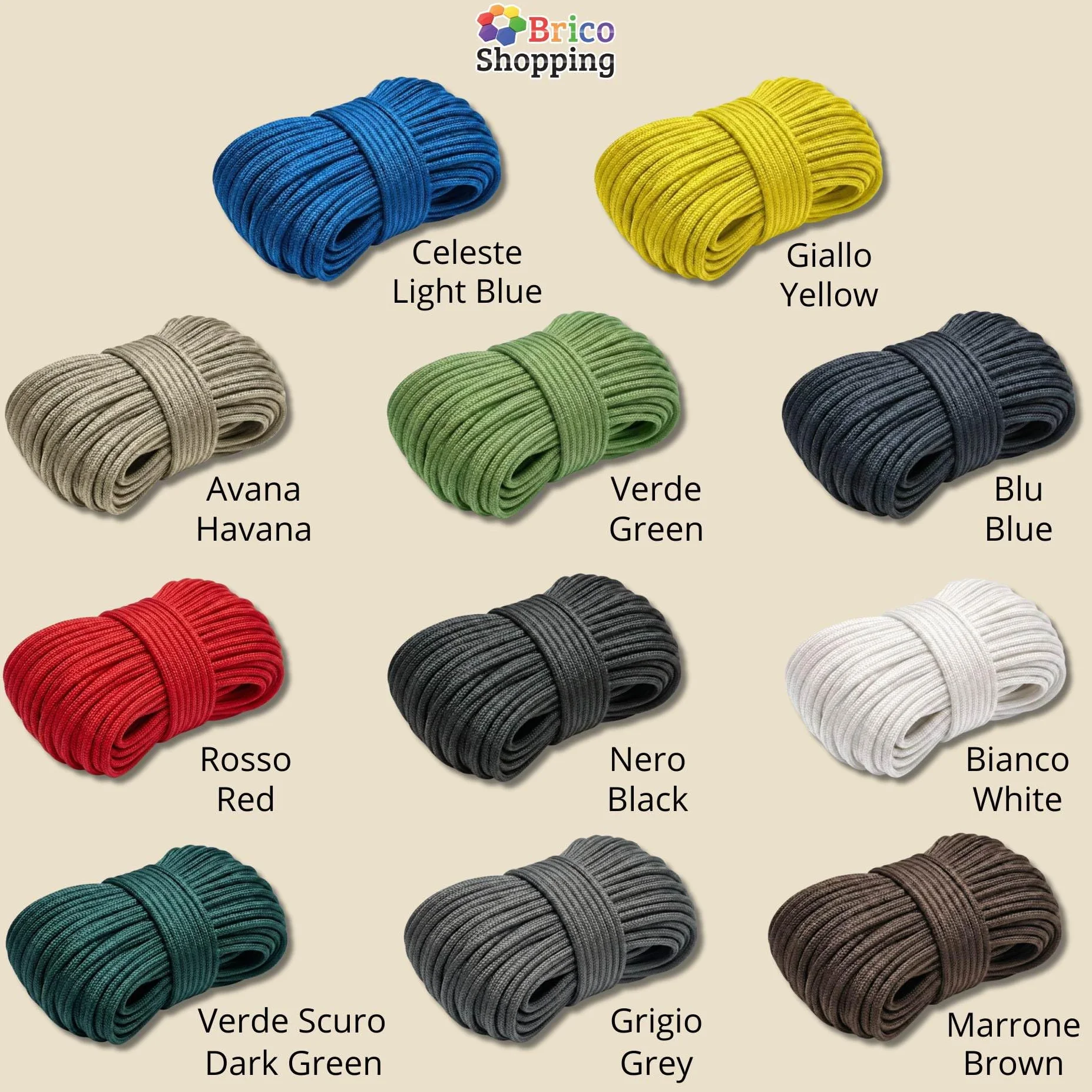 BricoShopping Corda per Tende Veneziane 3mm 20mt Resistente Anti UV Multiuso Cordino Ideale per Binario Tenda Bricolage Treccia Nautica Giardinaggio Campeggio Scooby-Doo Merceria Scubidu (Nera)