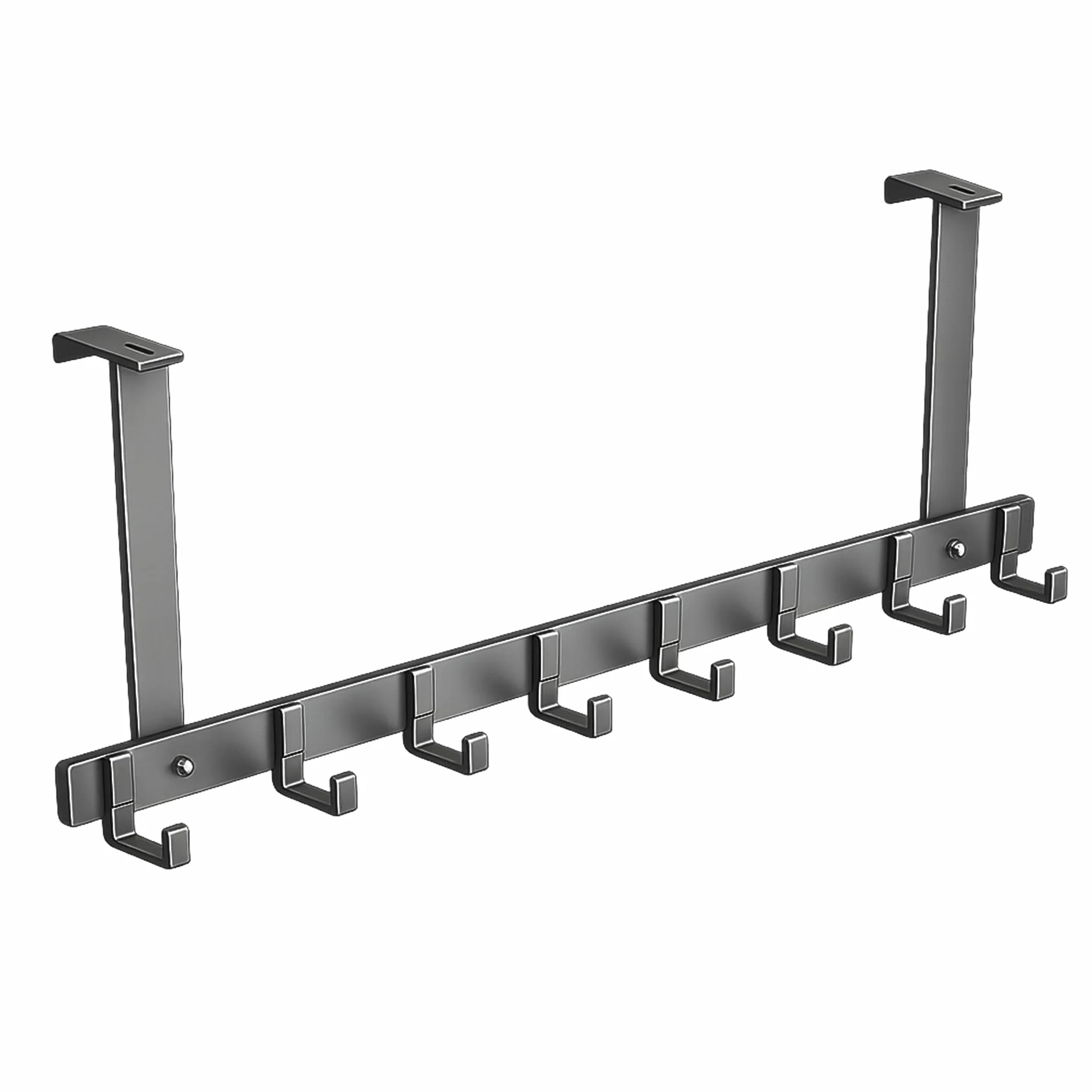 Appendiabiti da porta Regolabile 8 ganci salvaspazio resistente grigio 18cm