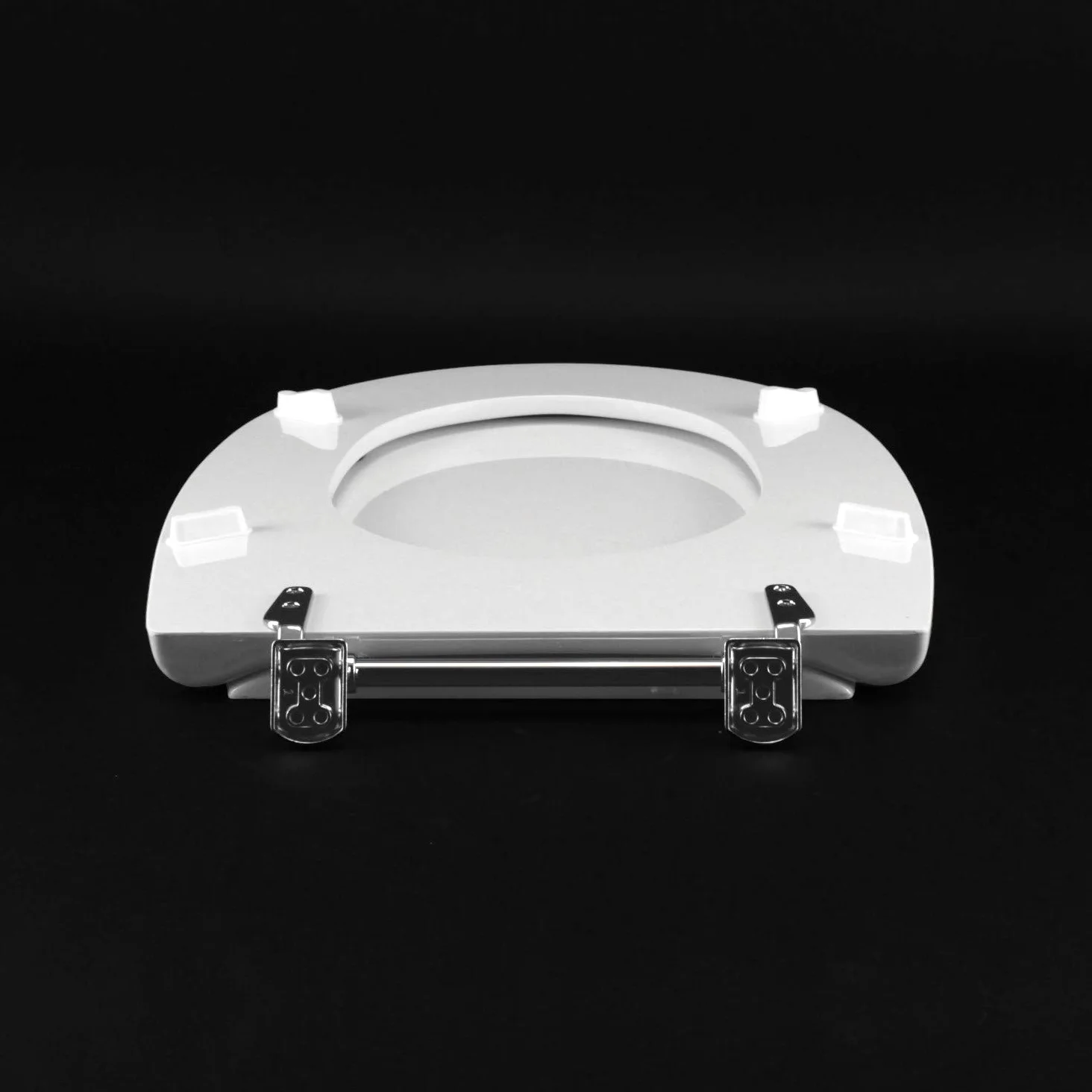 IDROTOP Copriwater per Cesame Aretusa come Originale, Ovale, Bianco | Anima in legno, Poliestere lucido, Cerniera tubetto ottone cromato, Made in Italy