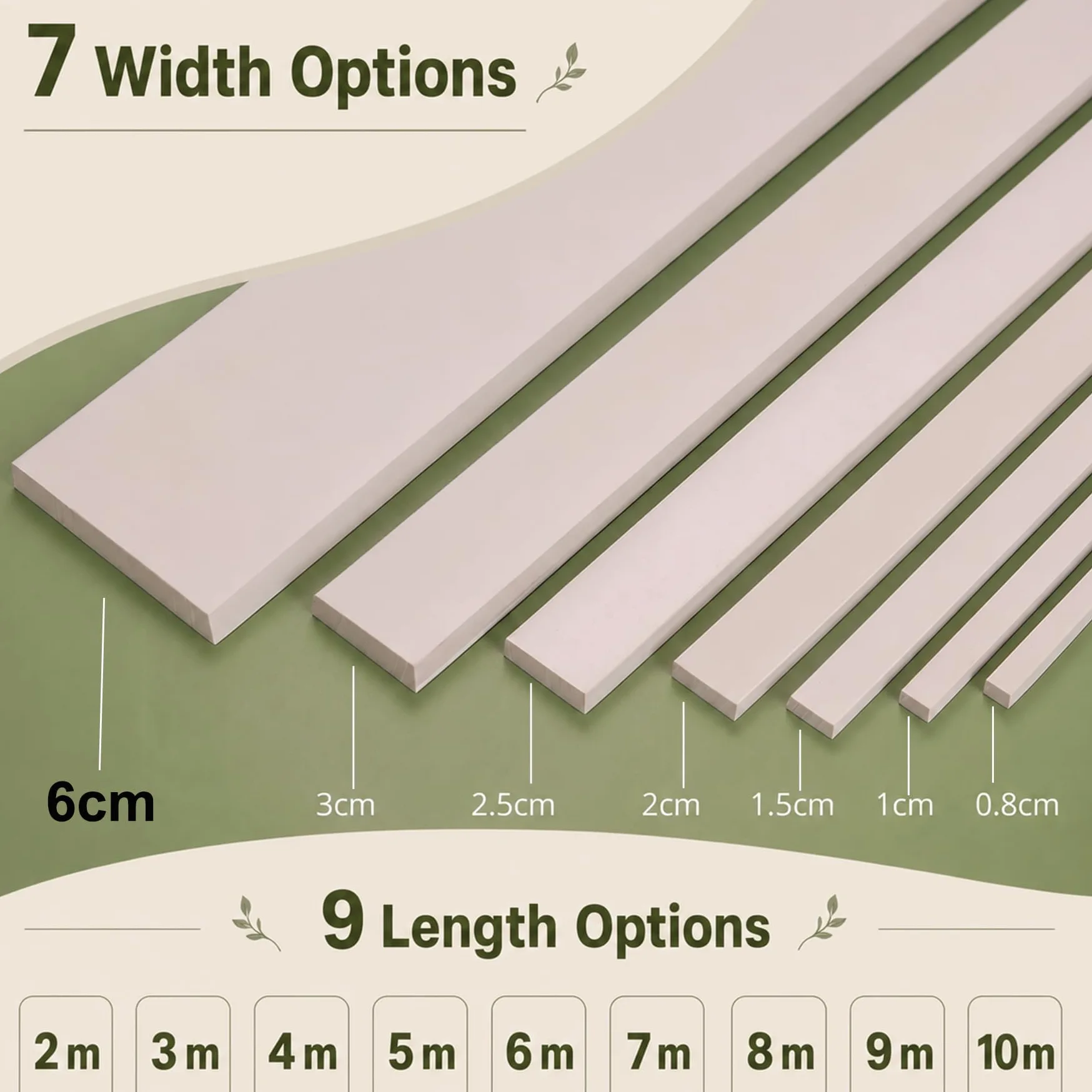 Modanatura Adesiva per Pareti PVC Flessibile Modanature per Pareti per Porte, Finestre, Specchi Flessibili, Pareti, Soffitti, Pavimenti, Armadi, Bianco W 6cm, L 6m