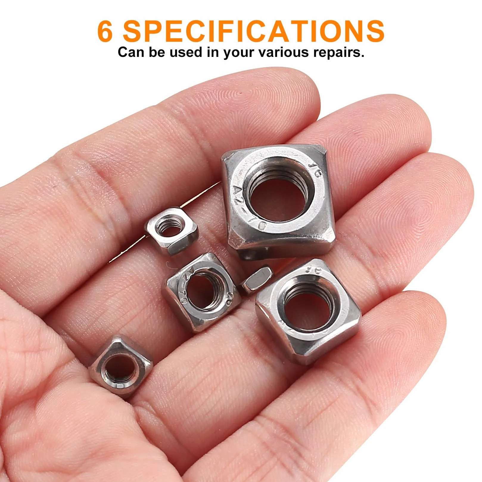Set di 150 Dadi Quadrati in Acciaio Inossidabile M3 M4 M5 M6 M8 M10