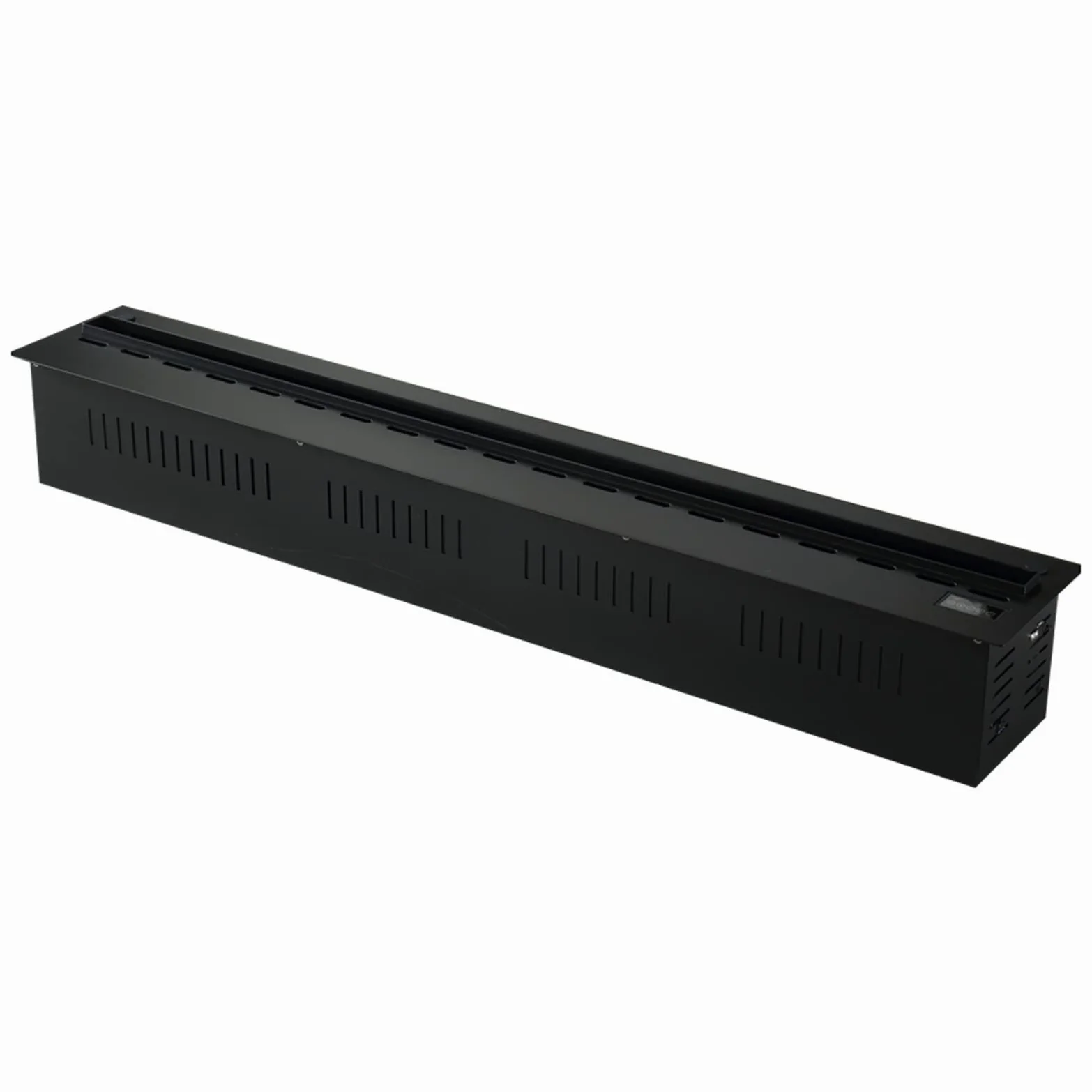 Camino a Vapore Acqueo Camino Elettrico da Incasso a Parete 47,2" Pannello in Metallo in Acciaio Inossidabile Simulazione Fiamma 3D tattile Basso Rumore (Nero) Caminetti Elettrici