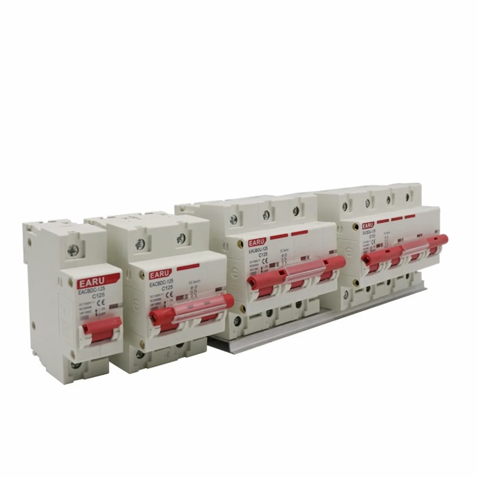 1 unità DC 1000 V 1P 2P 3P 4P 80A 100A 125A Mini interruttore di protezione solare MCB per sistema fotovoltaico (125A, DC 2P)