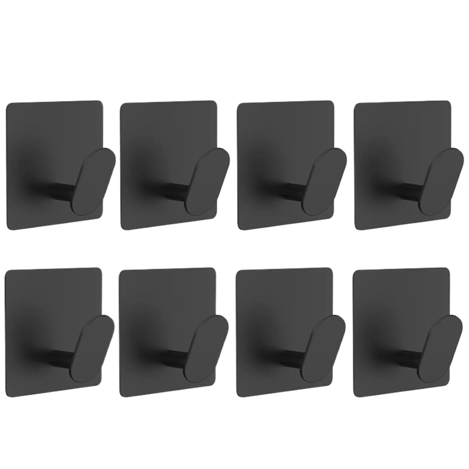 ganci adesivi Ganci for accappatoio da bagno in acciaio inossidabile, ganci adesivi parete, porta asciugamani, accessori cucina, appendiabiti multiuso(Black-8pcs)