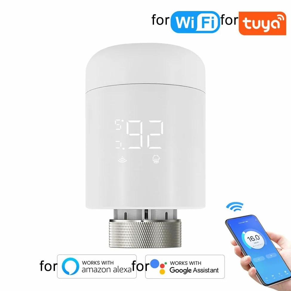 HpLive Valvola termostatica Wi-Fi intelligente, regolatore termosifone, valvola termostatica programmabile, 6 modalità di tempo, sicurezza bambini