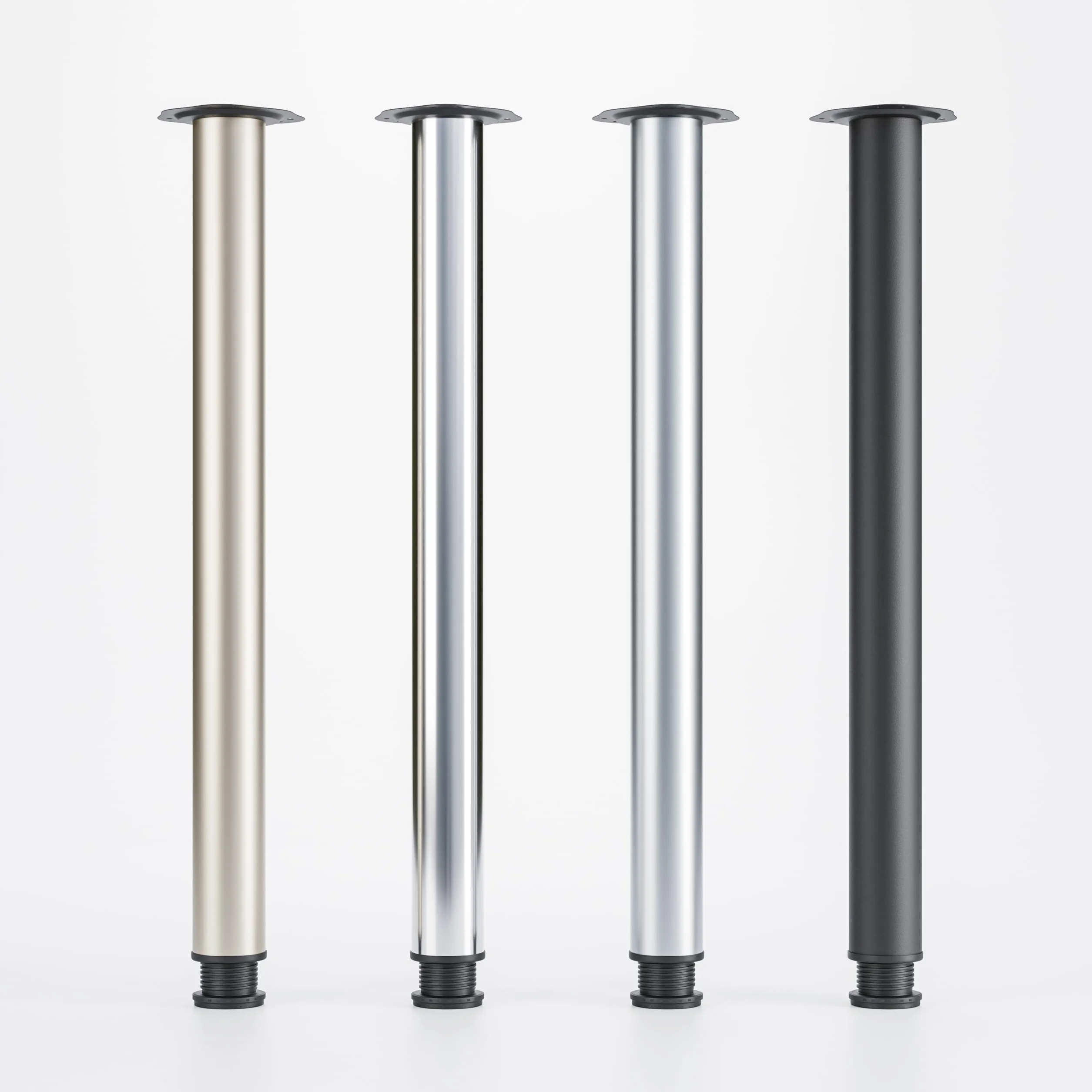 ATM Gambe da tavolo in metallo regolabili 710 mm + 30 mm Diametro 60 mm Nero