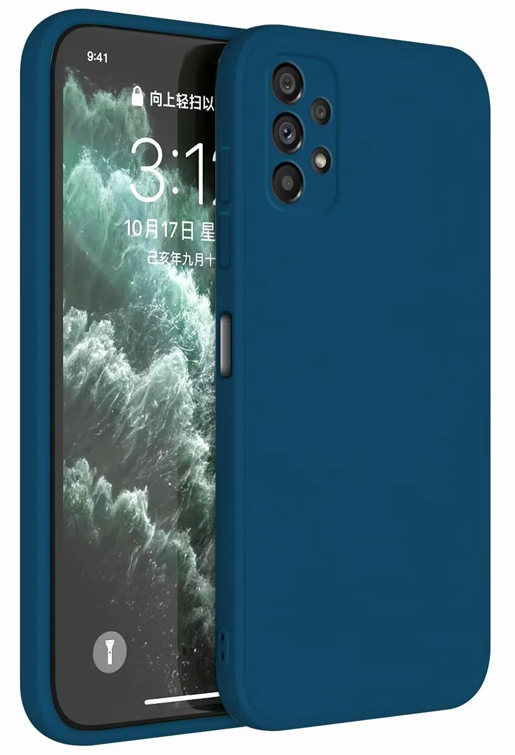 Topme Cover per Samsung Galaxy A33 5G (6.4" Inches) Custodia Case, Protezione Della Pelle Della Custodia in Silicone Tpu - Blu zaffiro