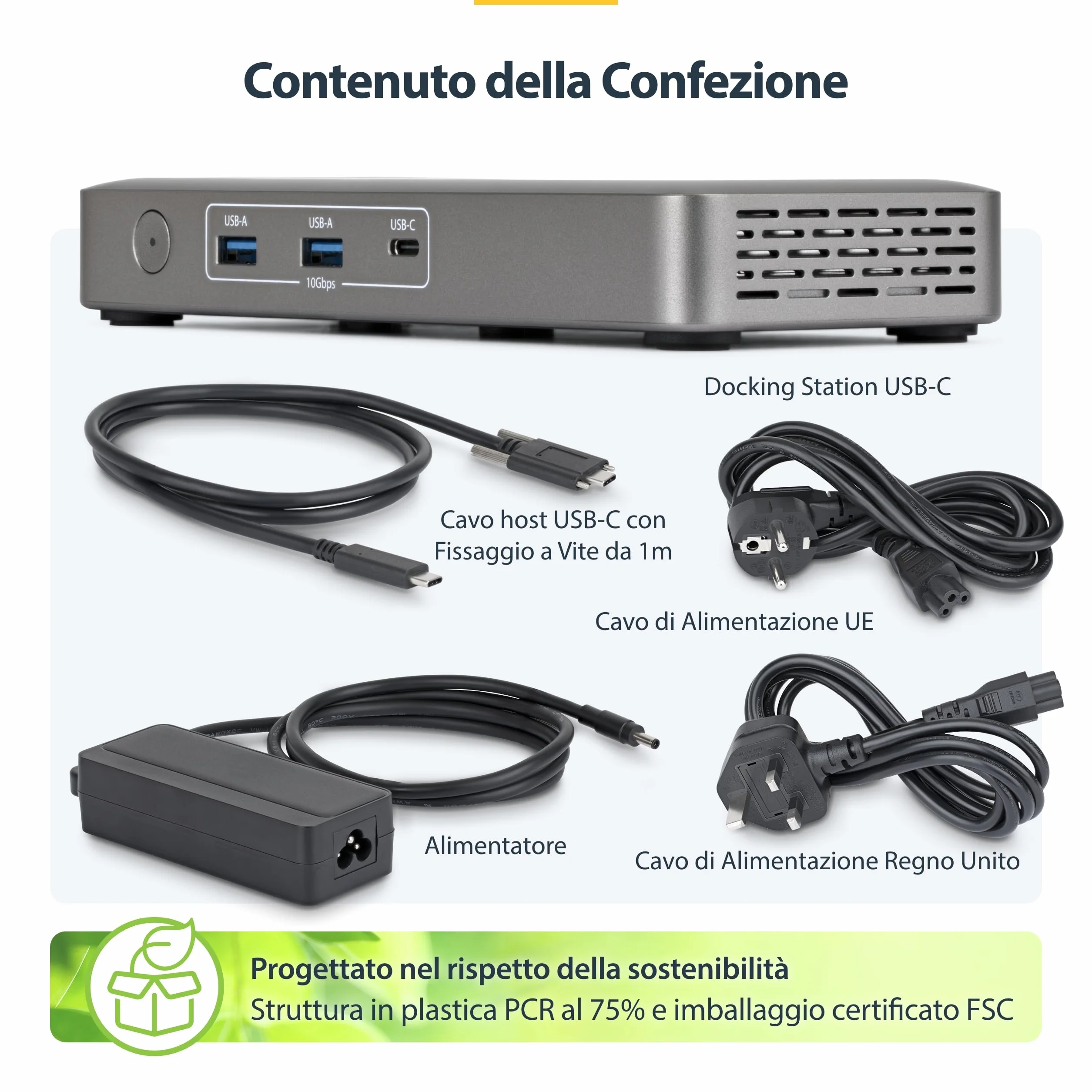 StarTech Docking Station USB4, Doppio Monitor 4K senza Driver per macOS e Windows, Dock USB-C Universale con Power Delivery da 100W per Laptop, Ethernet 2,5GbE