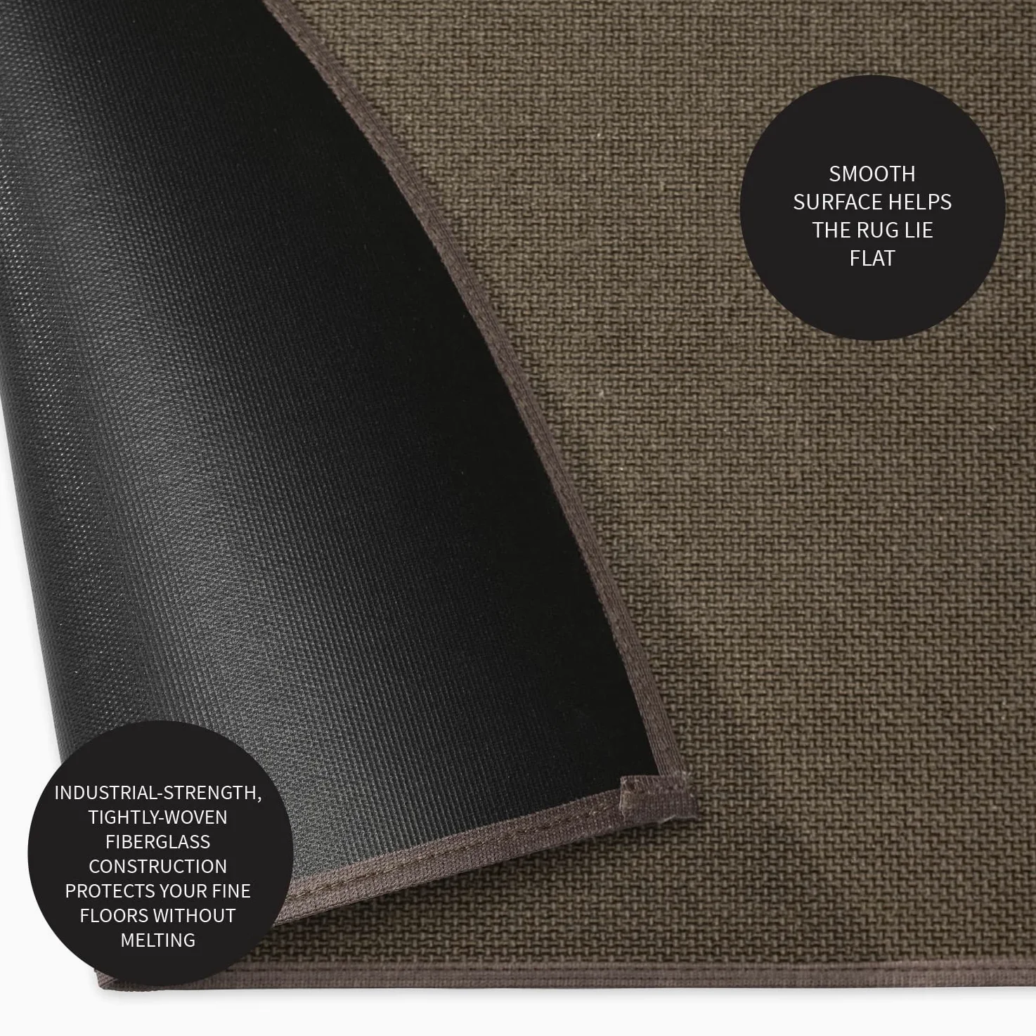 Plow & Hearth Tappeto semicircolare di area del camino del focolare della vetroresina resistente alla fiamma, 27" x 48"