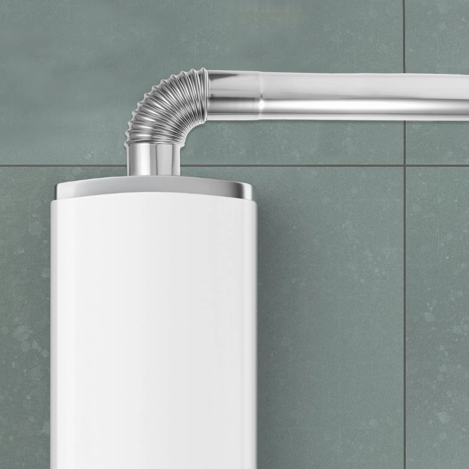 Tubo Fumaria Inox 4 Pezzi Argento Rinforzato per Caldaia | Adatto a Stufa a Legna e Ambienti Domestici o Commerciali, Installazione Semplice, Ventilazione Ottimale, Riduce Fumi