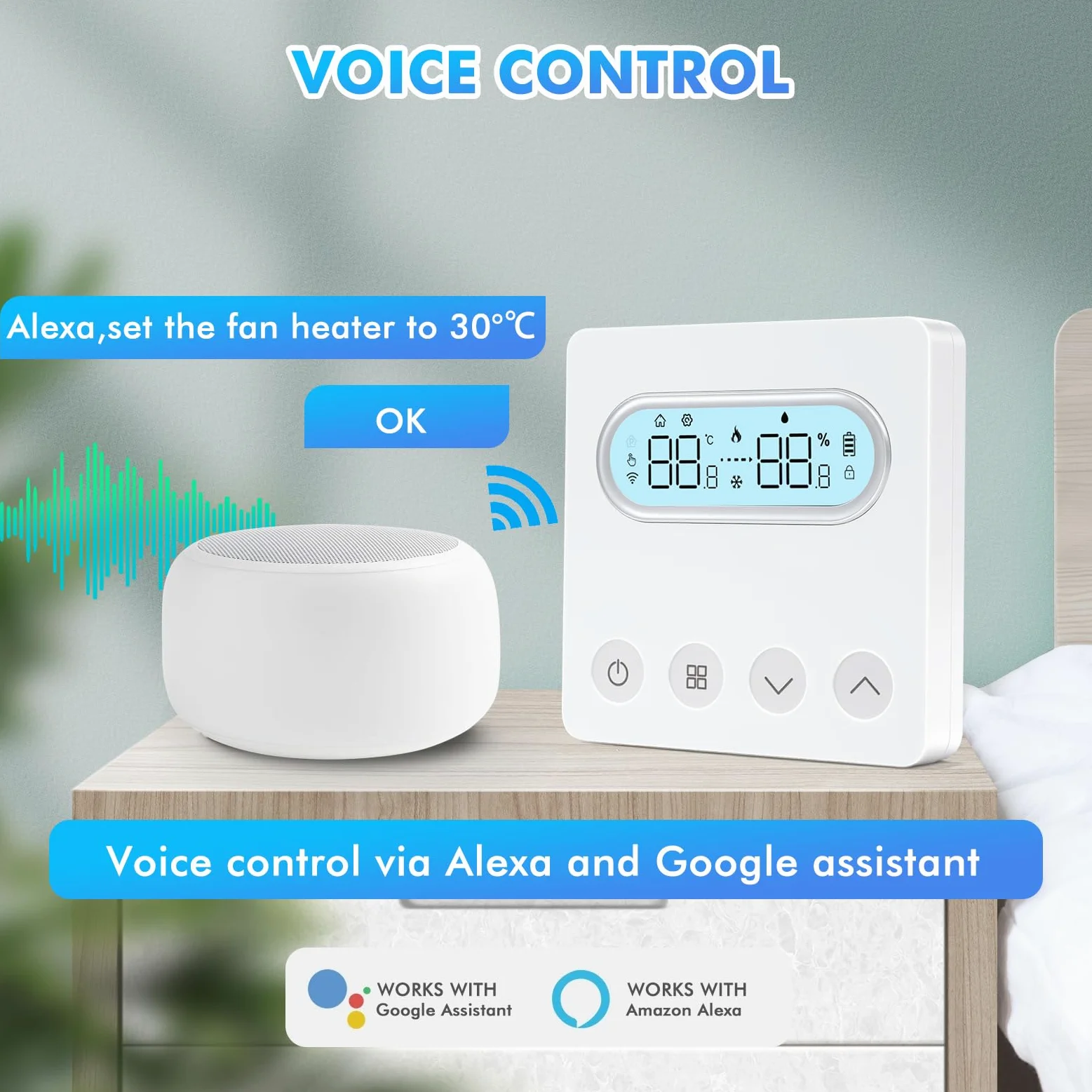 Termostato Smart, termostato intelligente WiFi, caldaia a parete, regolatore di temperatura compatibile con Alexa Smart Life