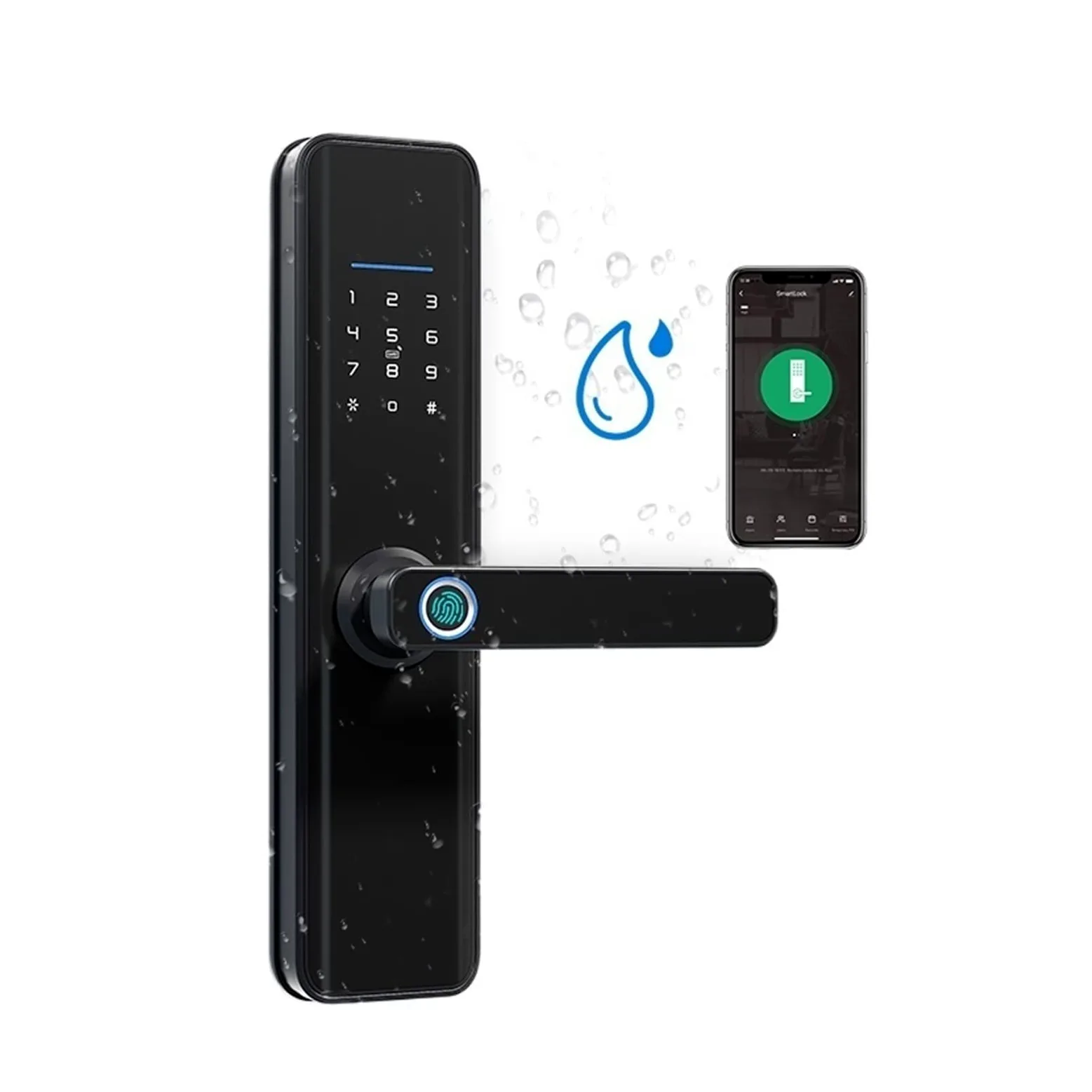 Serratura intelligente, Impronta digitale Impermeabile Cerradura Inteligente Fechadura Eletronica Smart Door Block(X7ty-180)