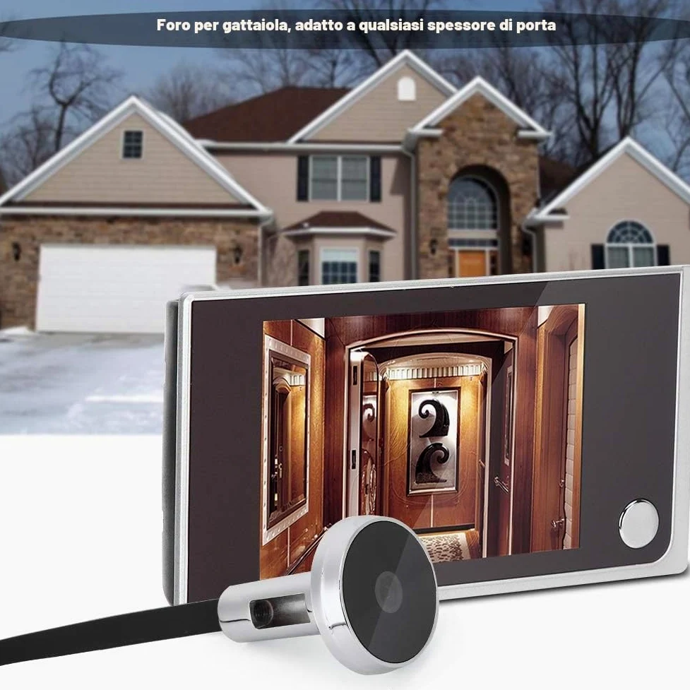 Spioncino Elettronico Digitale Con Telecamera, Monitoraggio Elettronico Videocamera Spioncino Digitale Porta Blindata Da 3,5 "lcd Digitale Da 120 Gradi Visualizzatore Di Videocitofono Wireless.