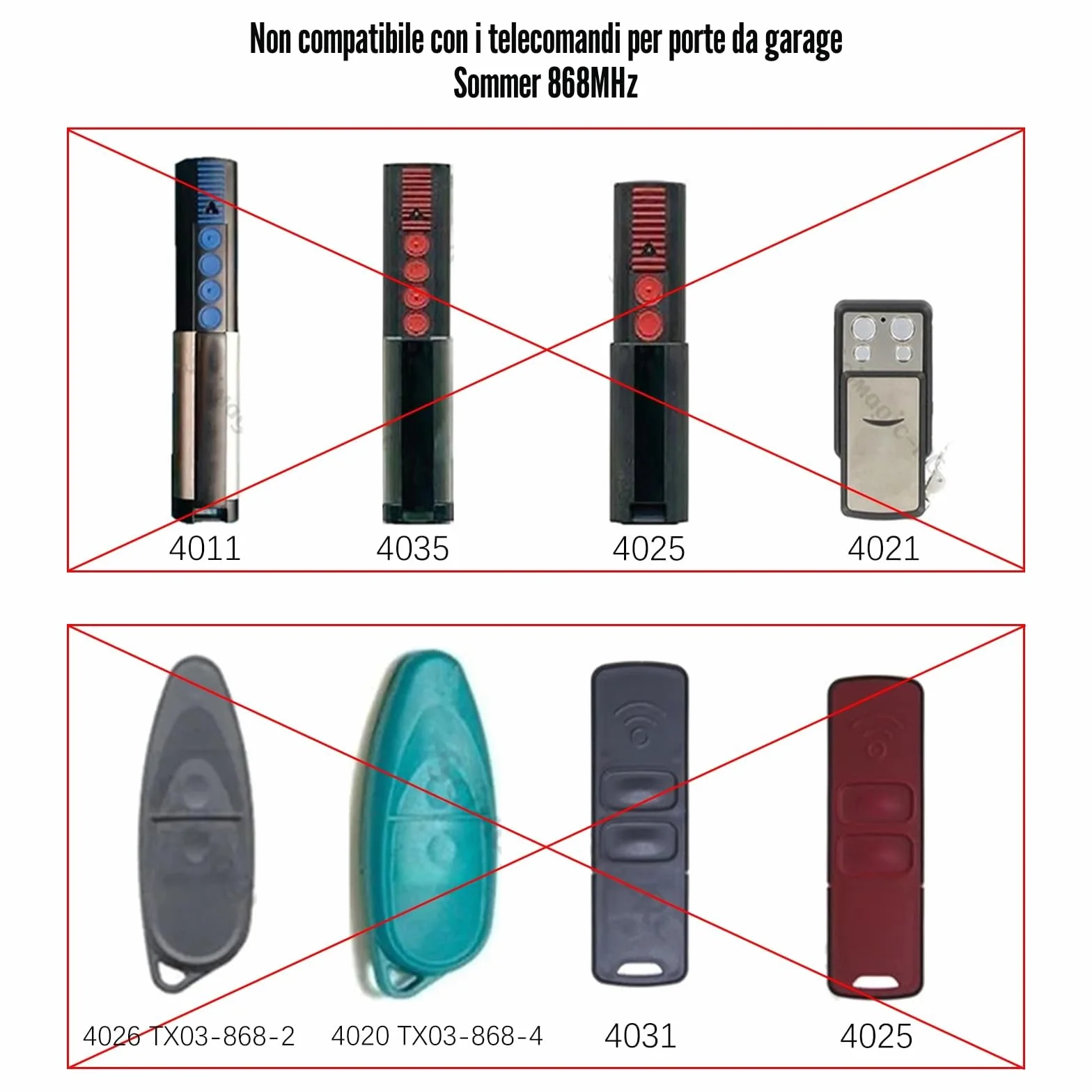 Telecomando Cancello 2 Pezzi 434,42MHz 4 Canali 4013 TX02-434-4-XP 4014 TX03-434-2 4022 TX03-434-2